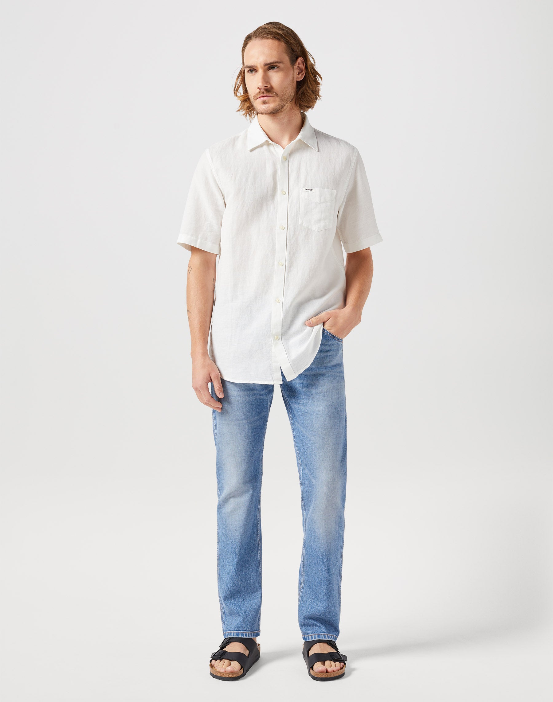 One Pocket Shirt in Worn White Shirts Wrangler   