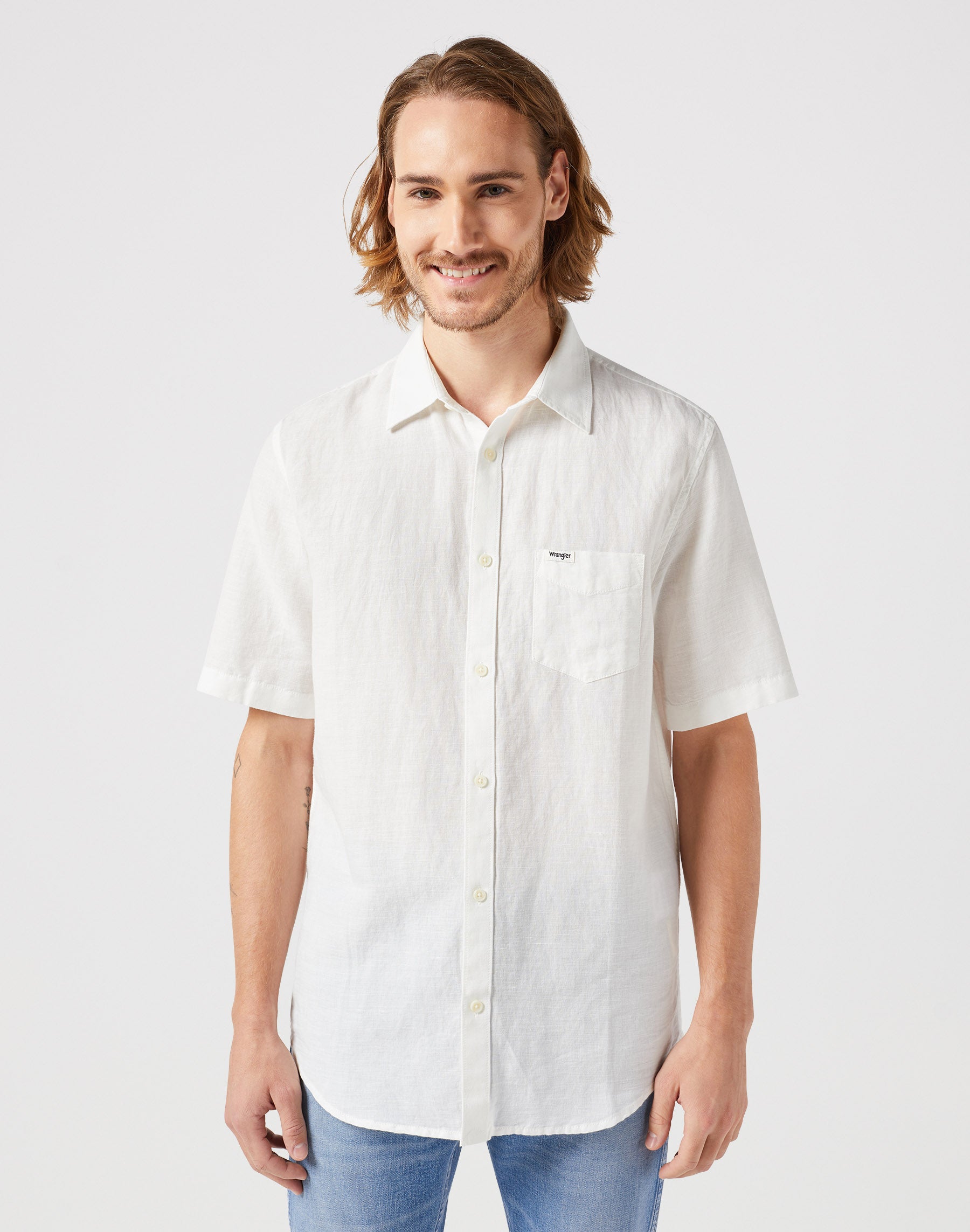 One Pocket Shirt in Worn White Shirts Wrangler   