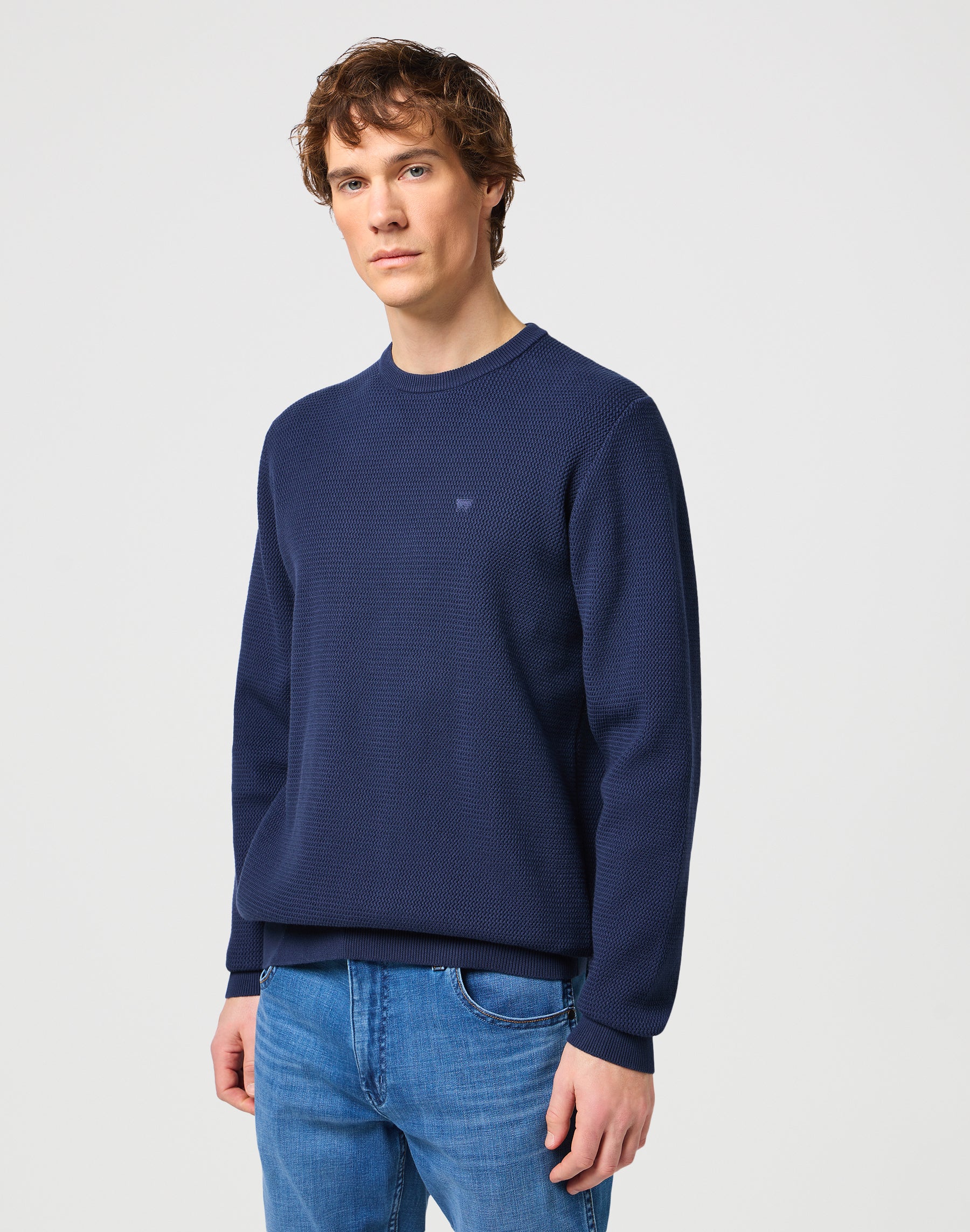 Crewneck Sweater in Black Iris Sweatshirts Wrangler   