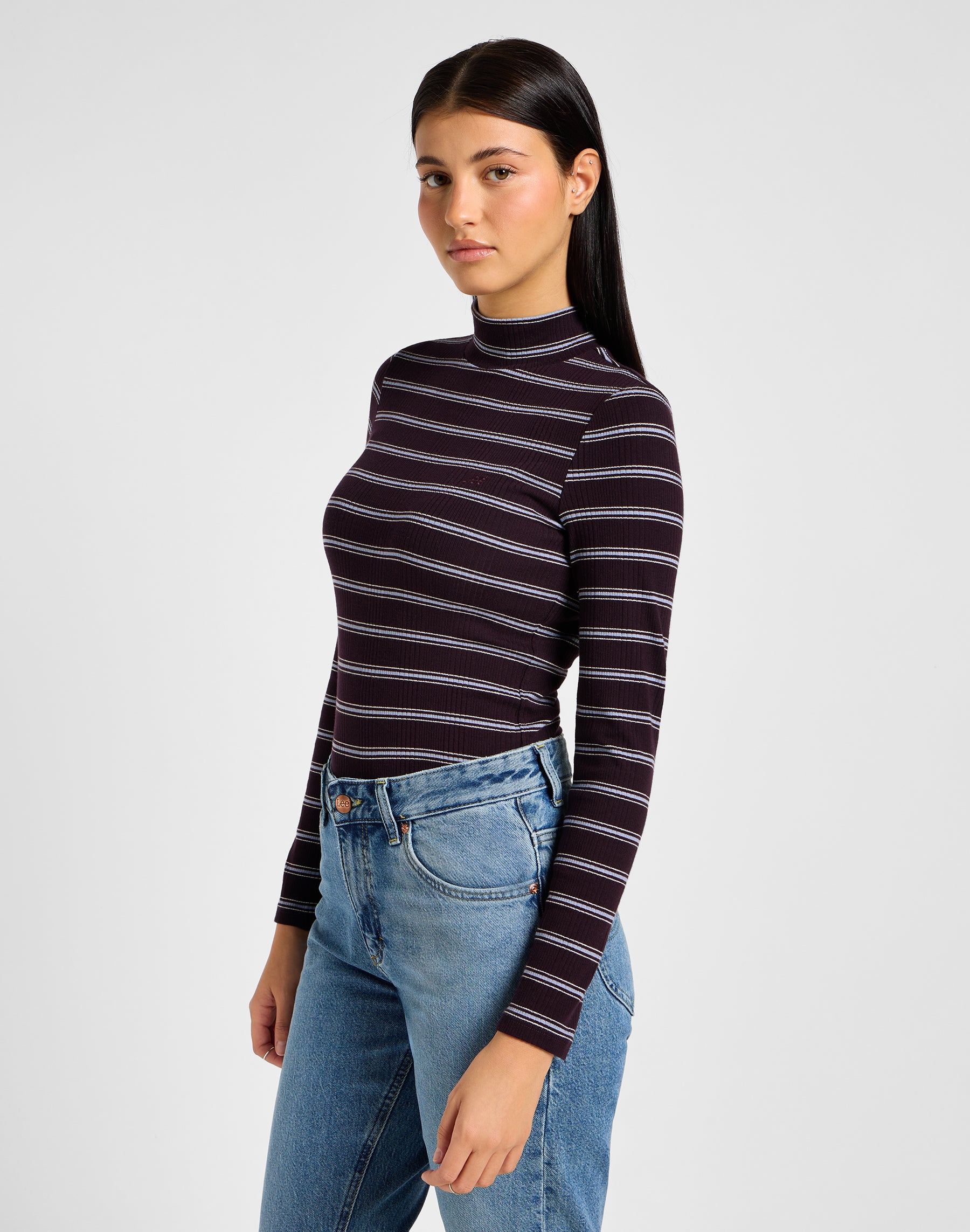 Ribbed Longsleeves High Neck in Linwood T-Shirts Lee   