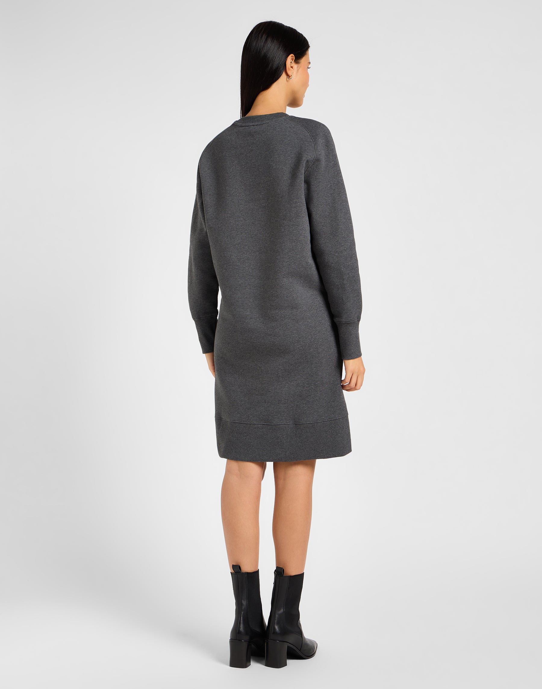 Raglan Sweatshirt Dress in Charcoal Heather Dresses Lee   