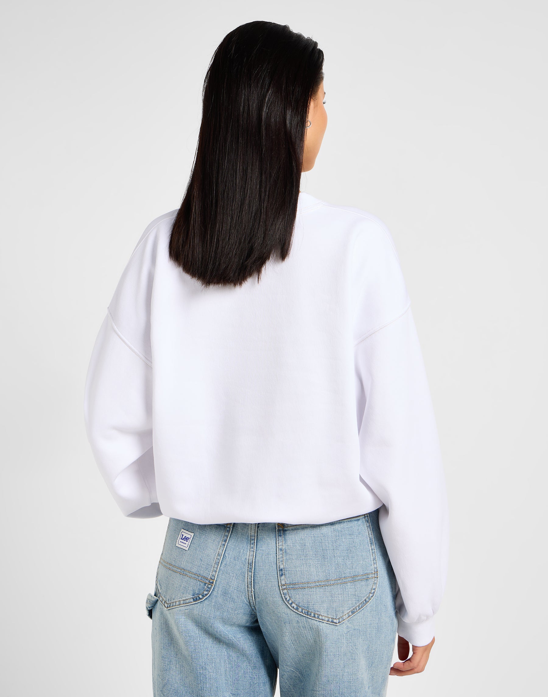 Sleeve Detail Sweatshirt in Bright White Sweatshirts Lee   