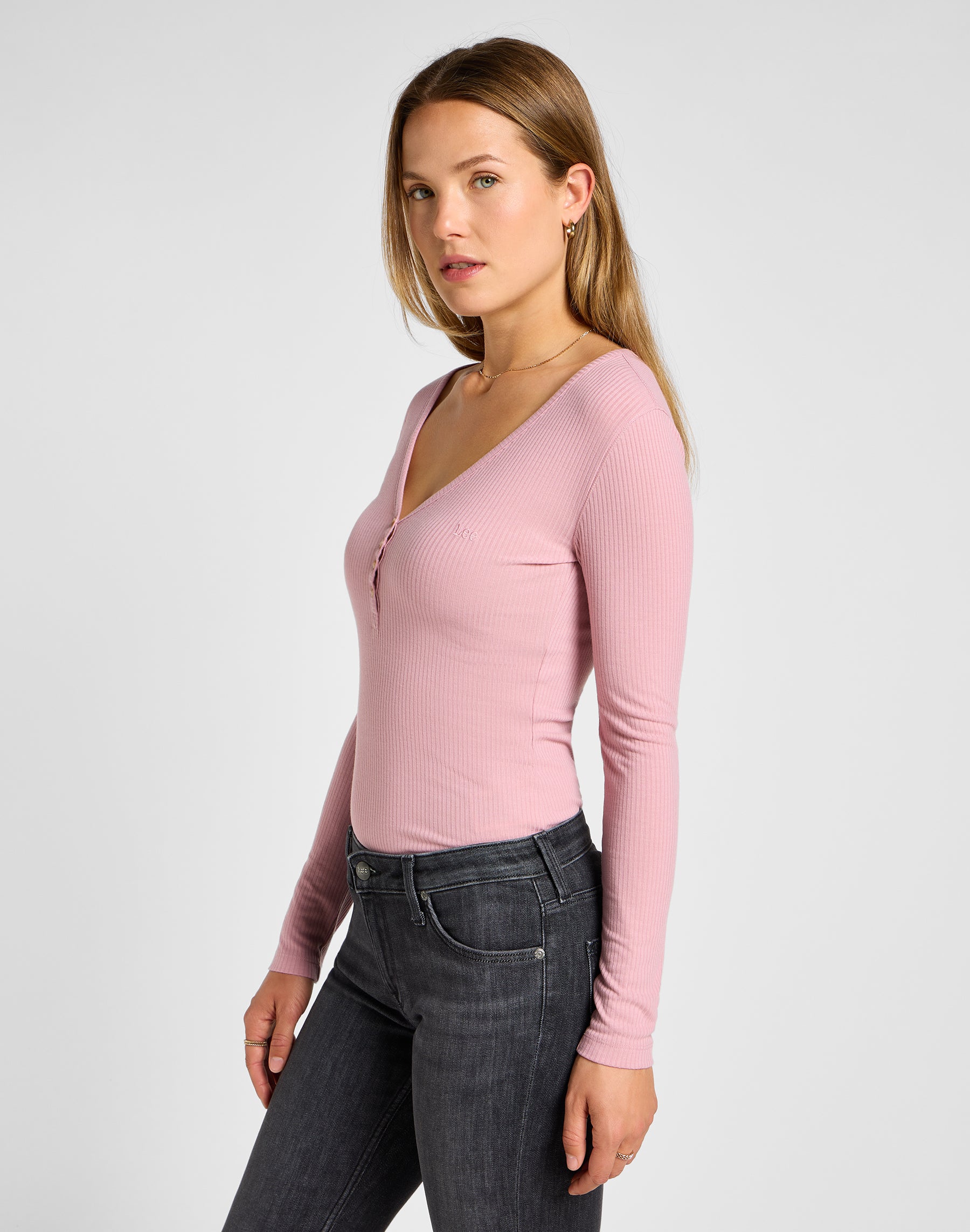 Longsleeves Henley in Pretty Plum T-shirts Lee   