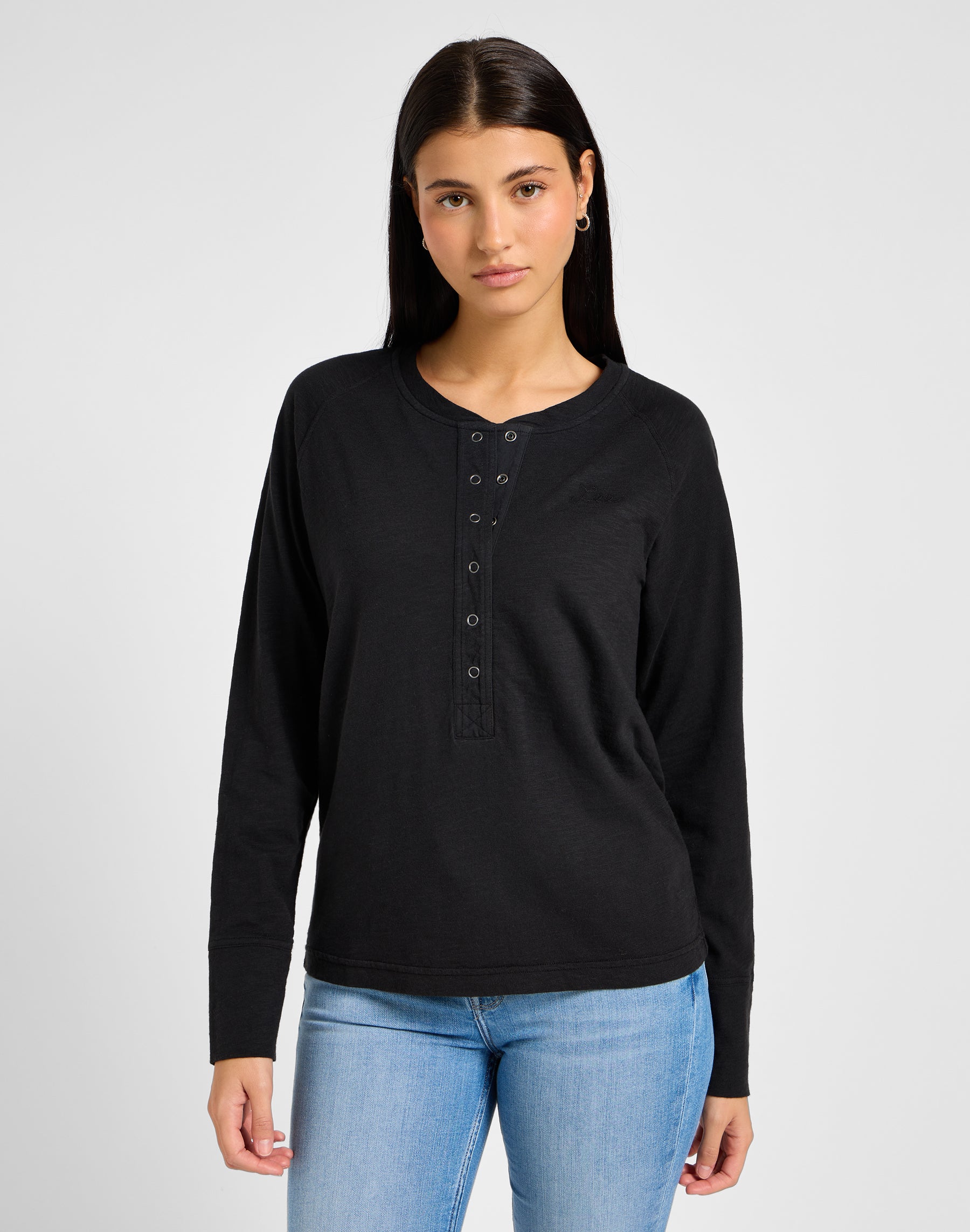 Longsleeves Raglan Henley in Unionall Black T-Shirts Lee   