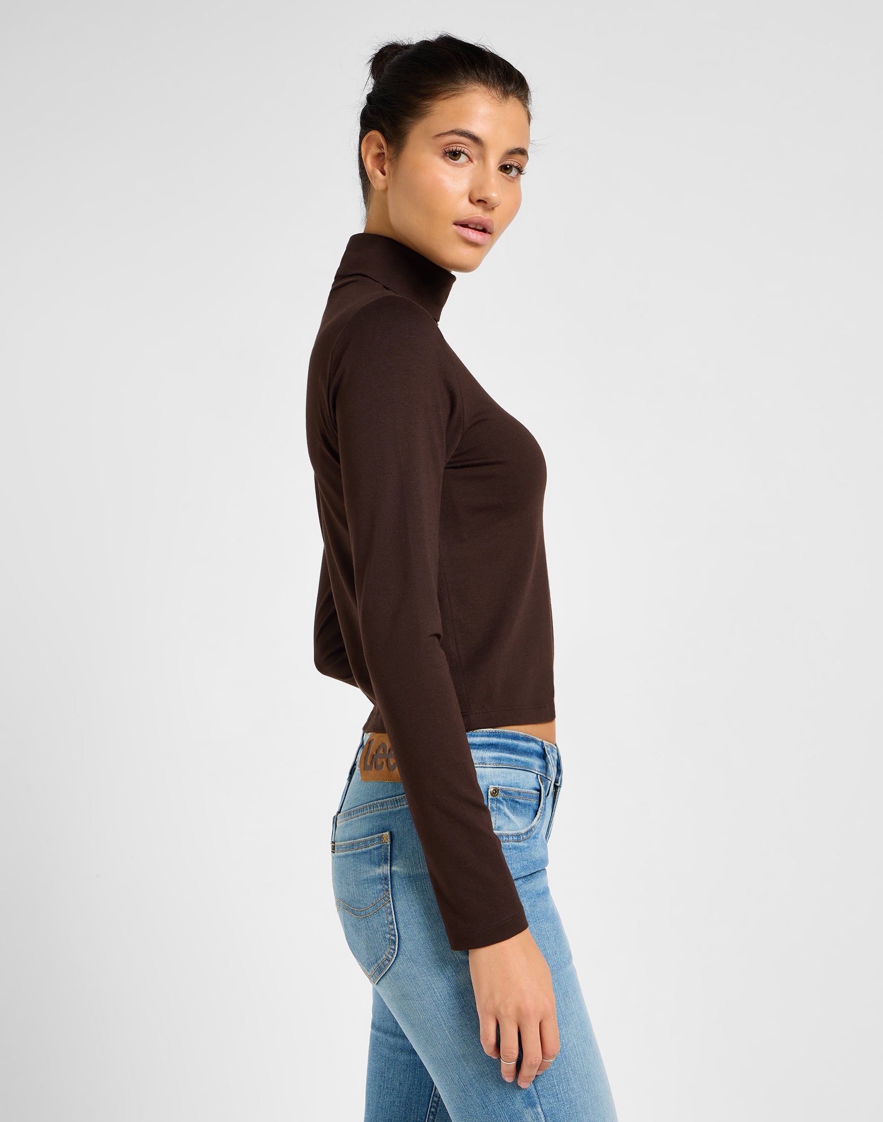 Longsleeves Turtleneck in Espresso T-shirts Lee   