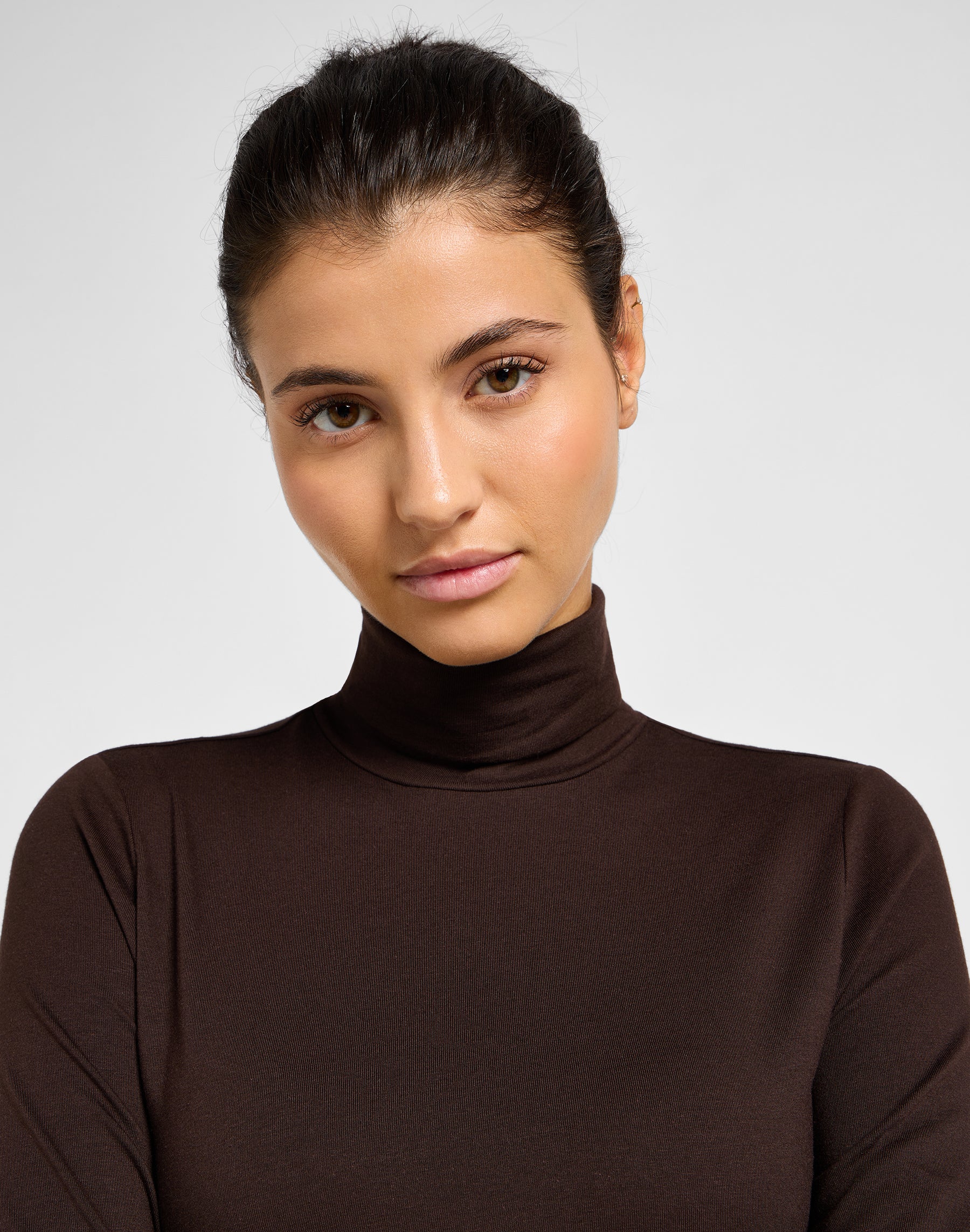 Longsleeves Turtleneck in Espresso T-shirts Lee   