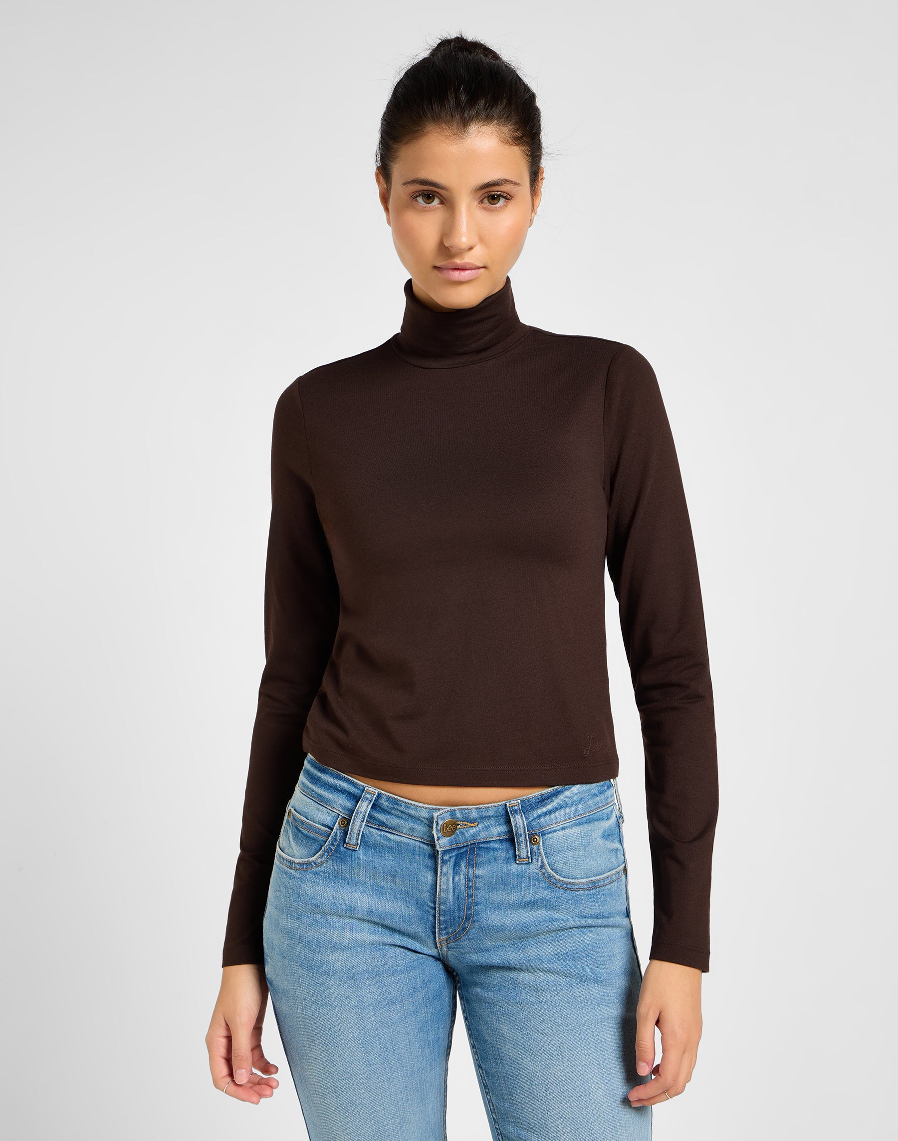 Longsleeves Turtleneck in Espresso T-shirts Lee   