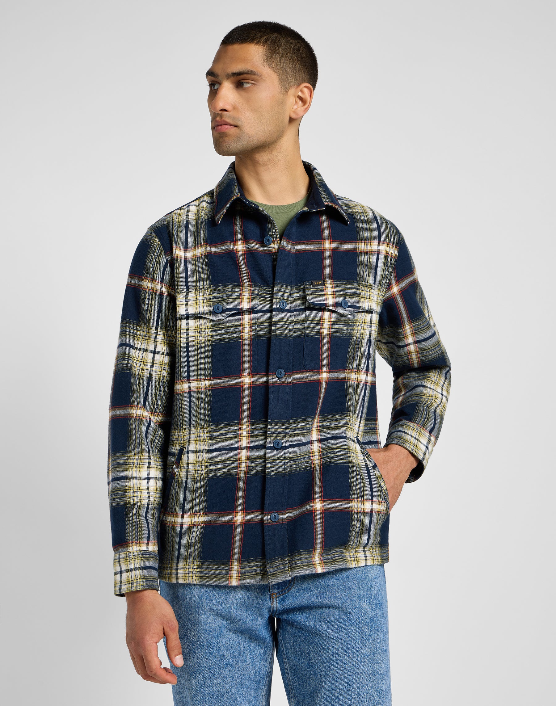 Flap Pocket Overshirt in Navy Shirts Lee   