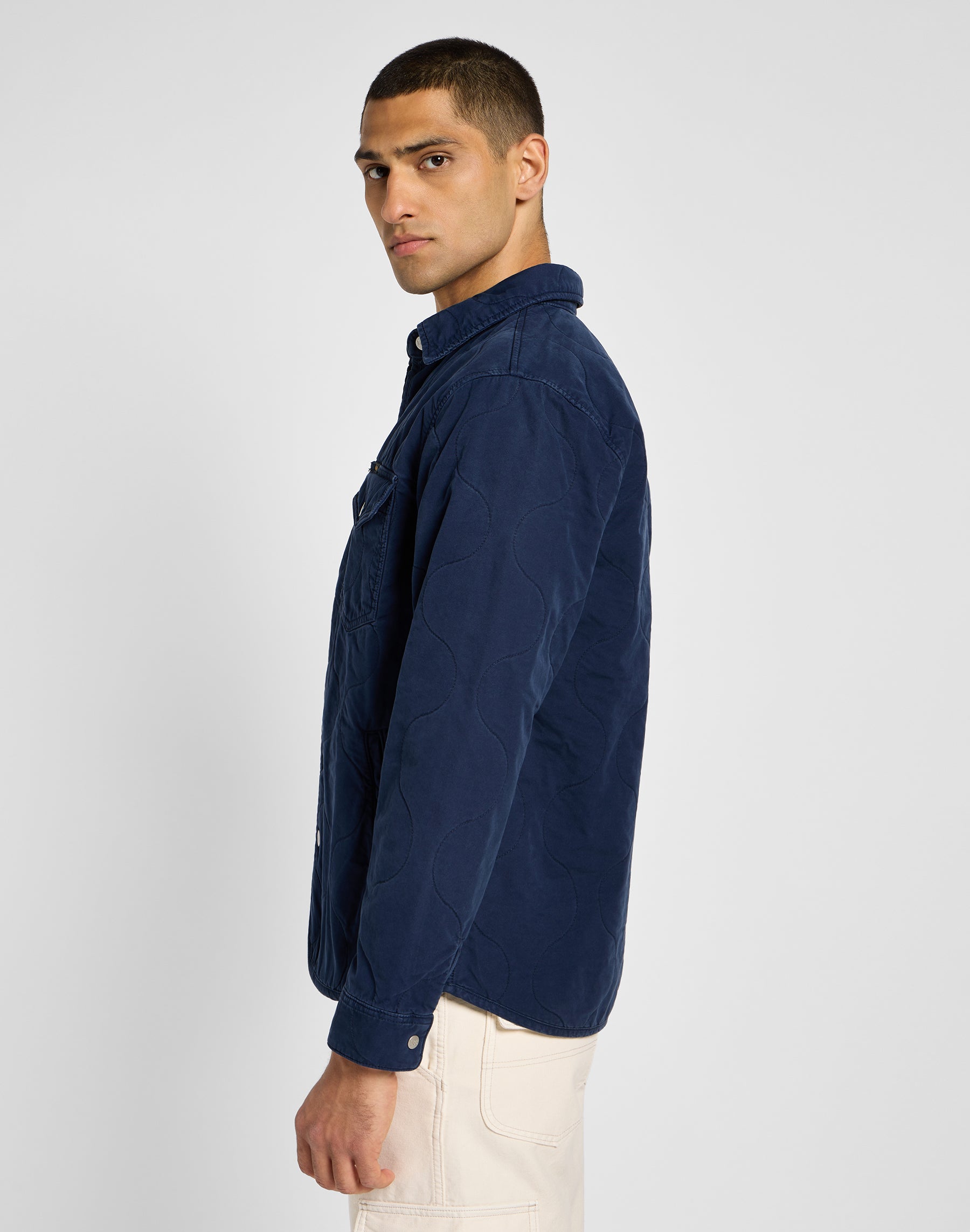 Quilted Shirt Jacket in Mood Indigo Jackets Lee   