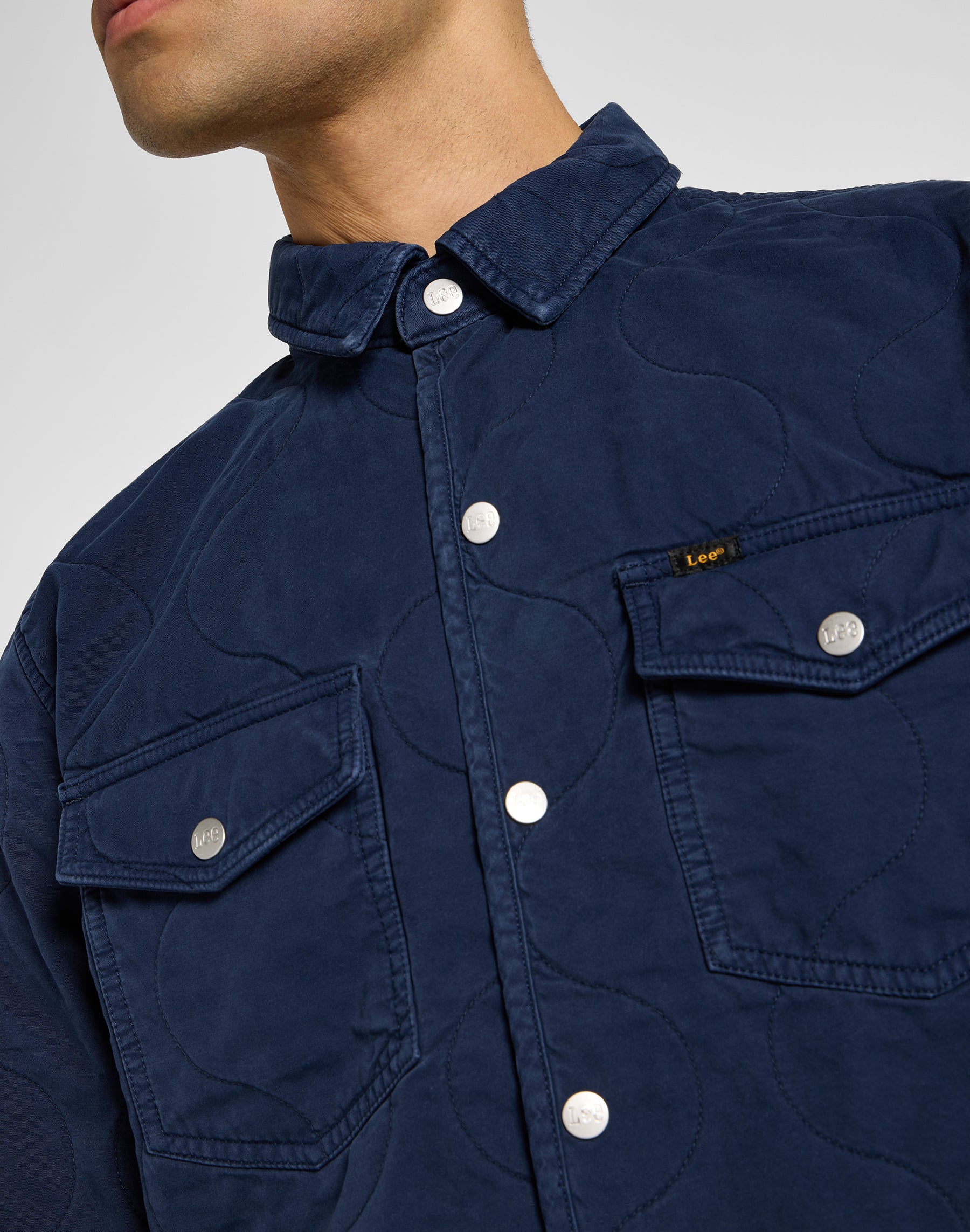 Quilted Shirt Jacket in Mood Indigo Jackets Lee   