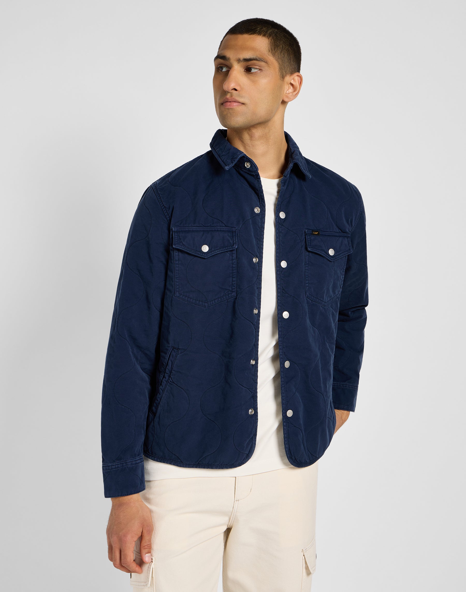 Quilted Shirt Jacket in Mood Indigo Jackets Lee   