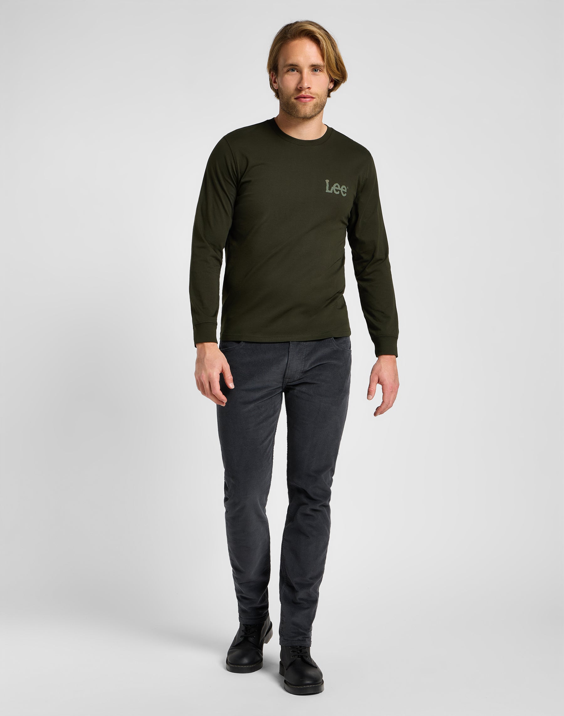 Longsleeves Med Woblly Lee in Olive Night Sweatshirts Lee   