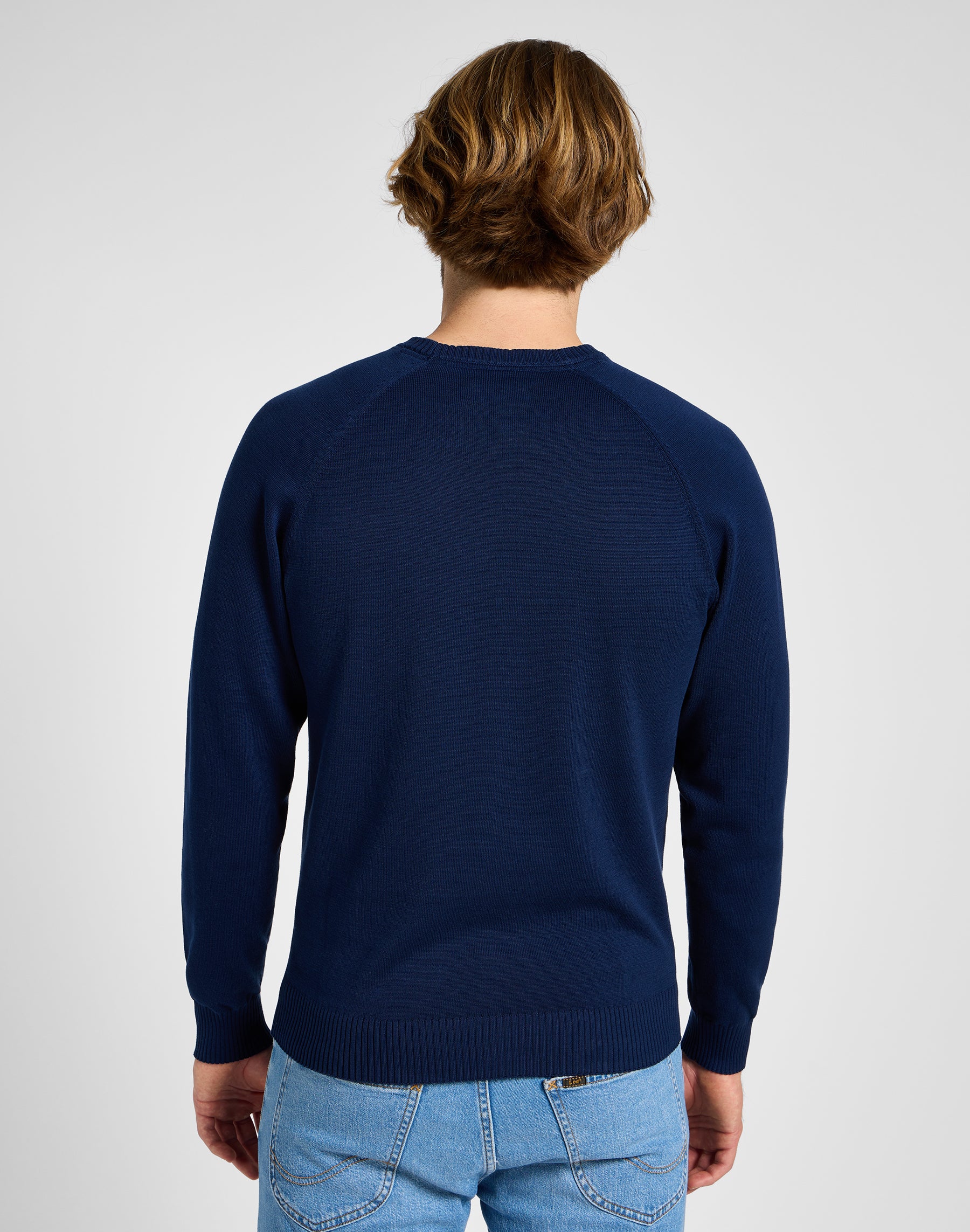 Clean Raglan Sweater in True Navy Sweatshirts Lee   