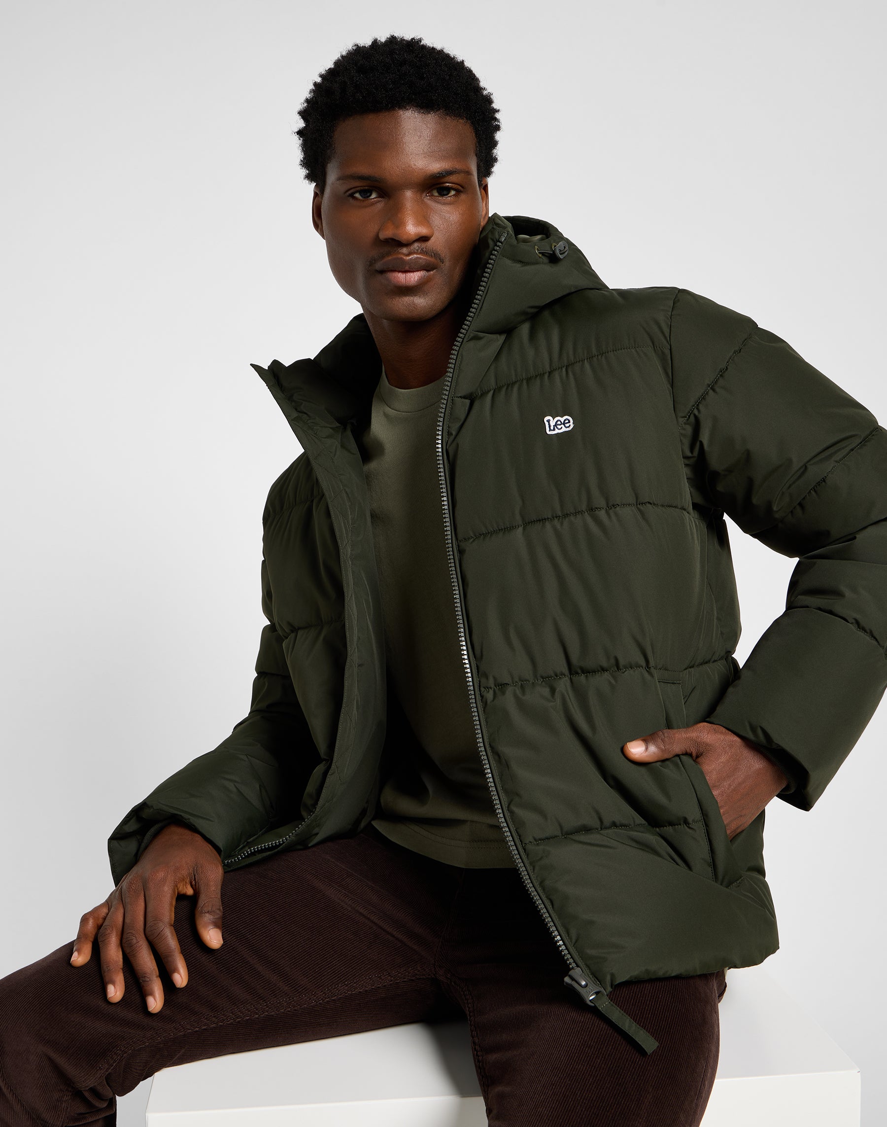 Puffer Jacket in Olive Night Jackets Lee   