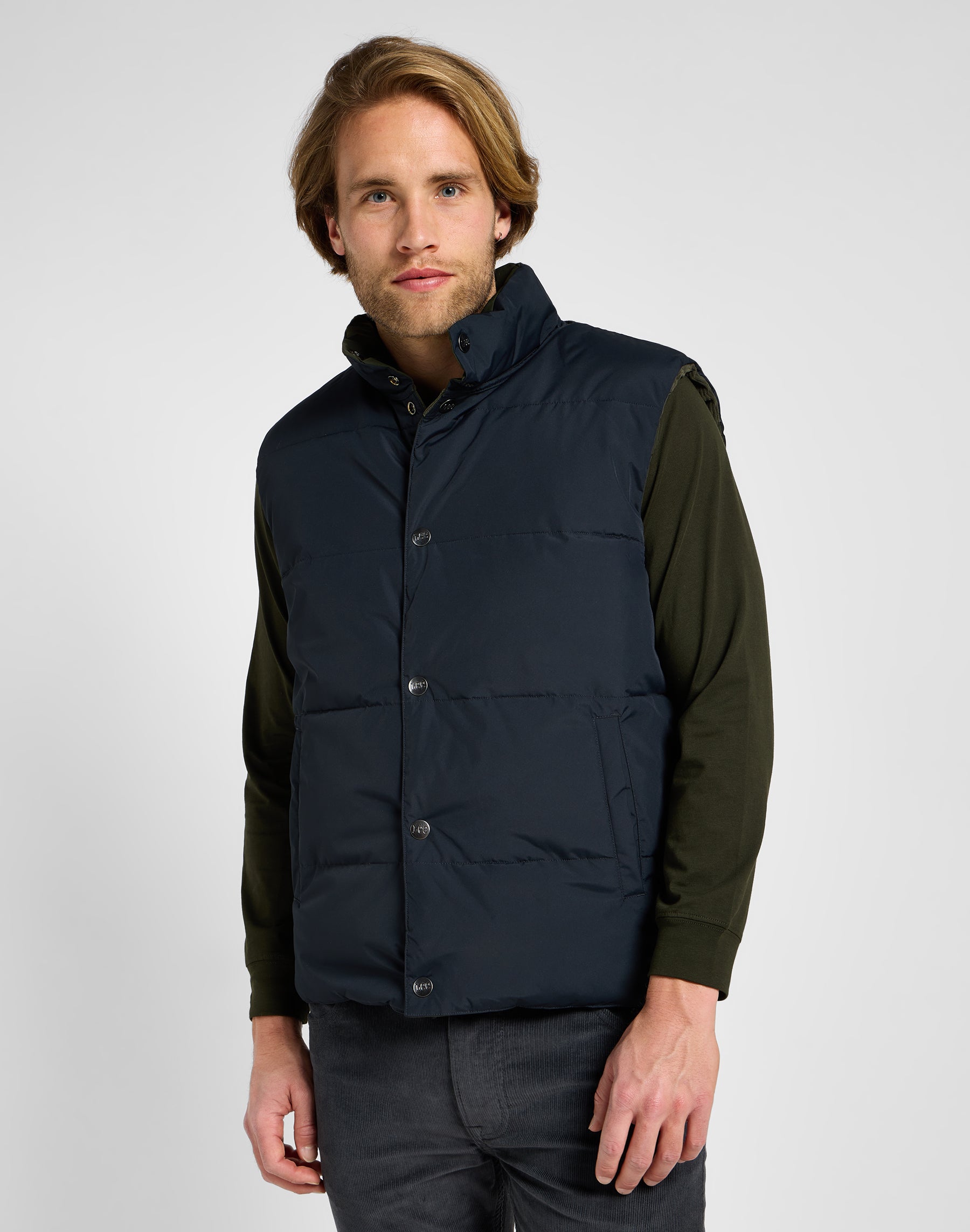 Reversible Western Puffer in Olive Night jackets Lee   