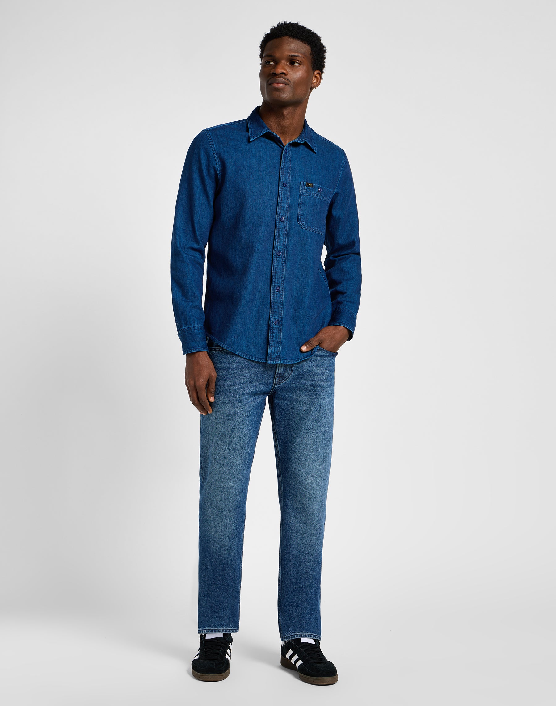 Leesure Shirt in Inky Blue Wash Shirts Lee   