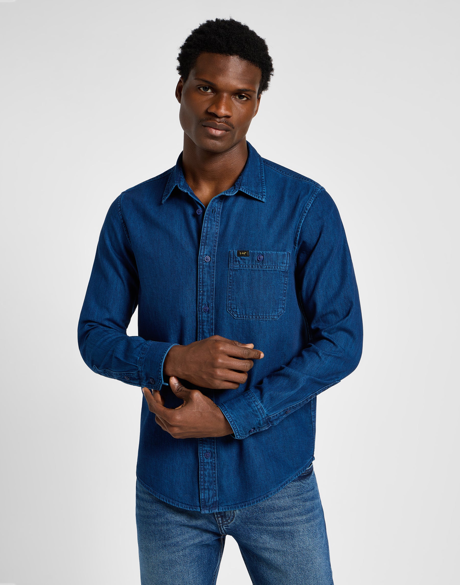 Leesure Shirt in Inky Blue Wash Shirts Lee   