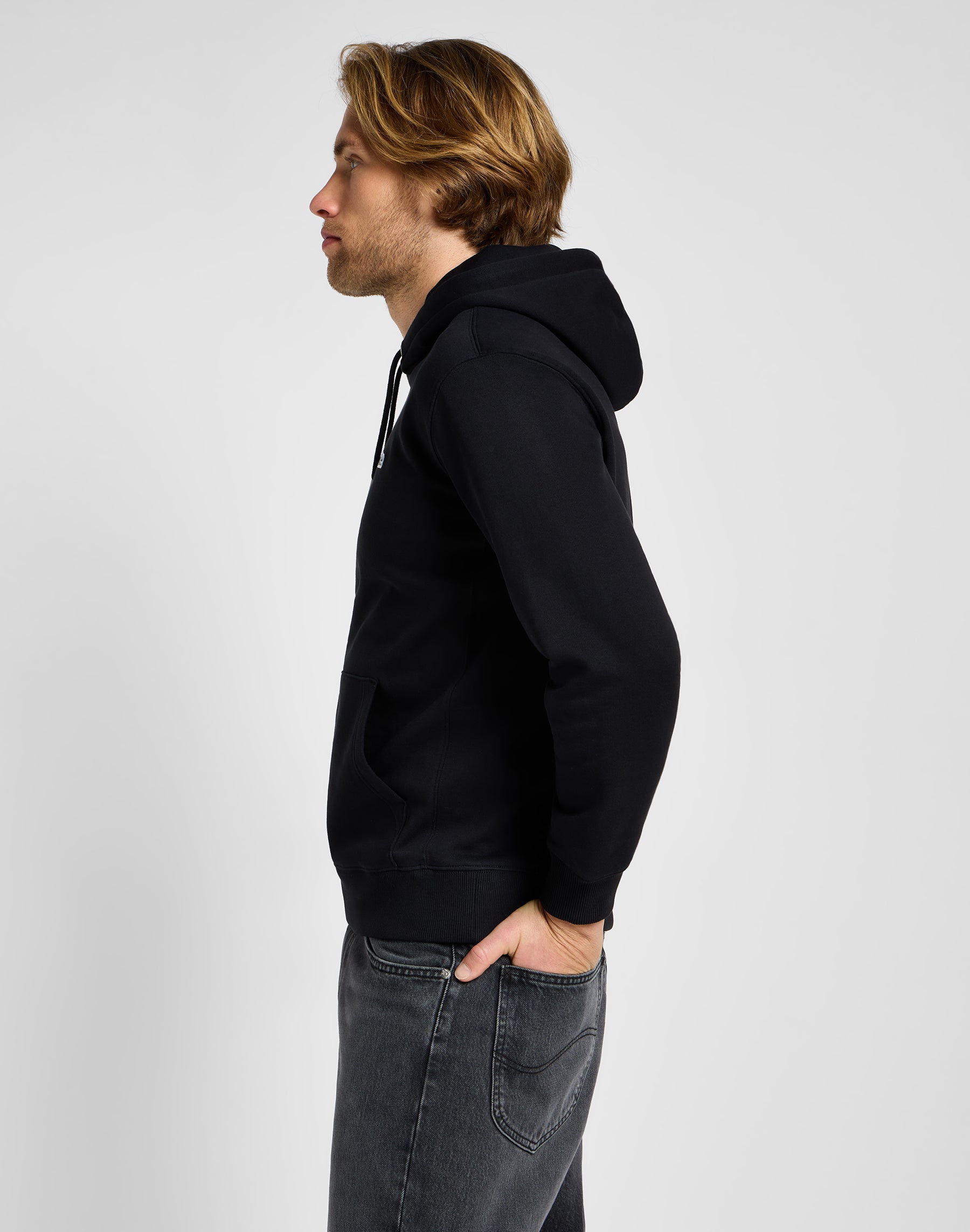 Plain Hoodie in Unionall Black Hoodie Lee   