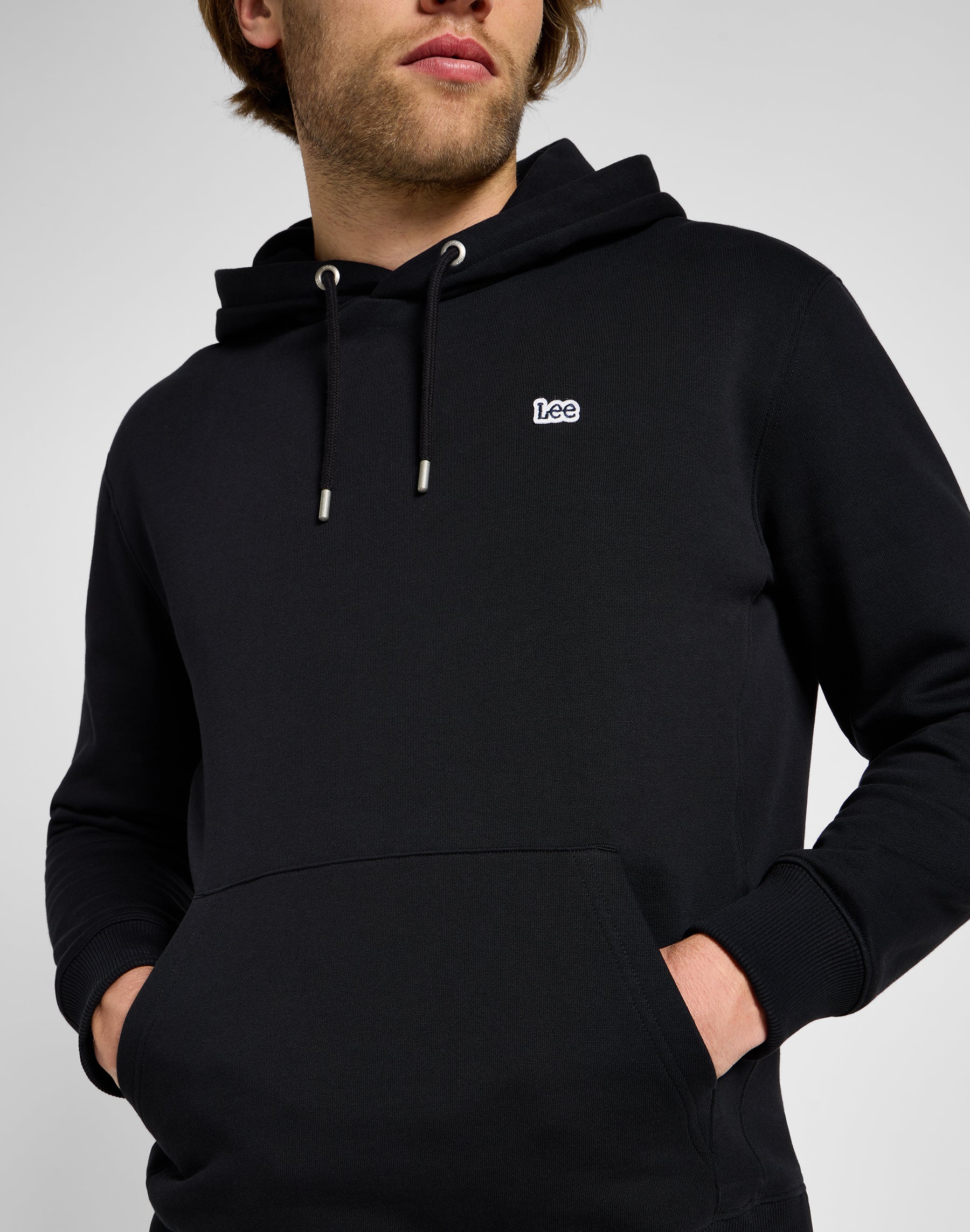 Plain Hoodie in Unionall Black Hoodie Lee   