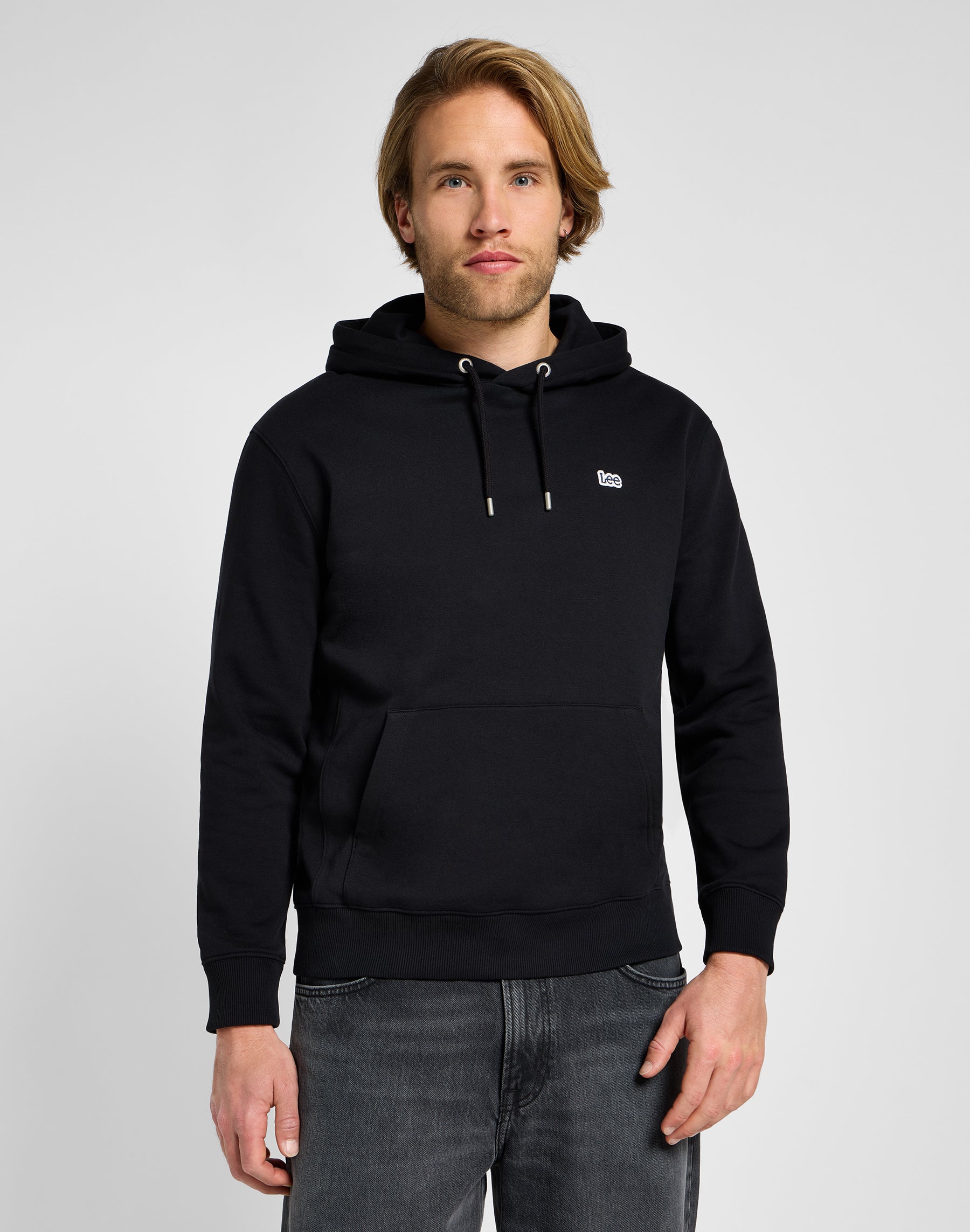 Plain Hoodie in Unionall Black Hoodie Lee   