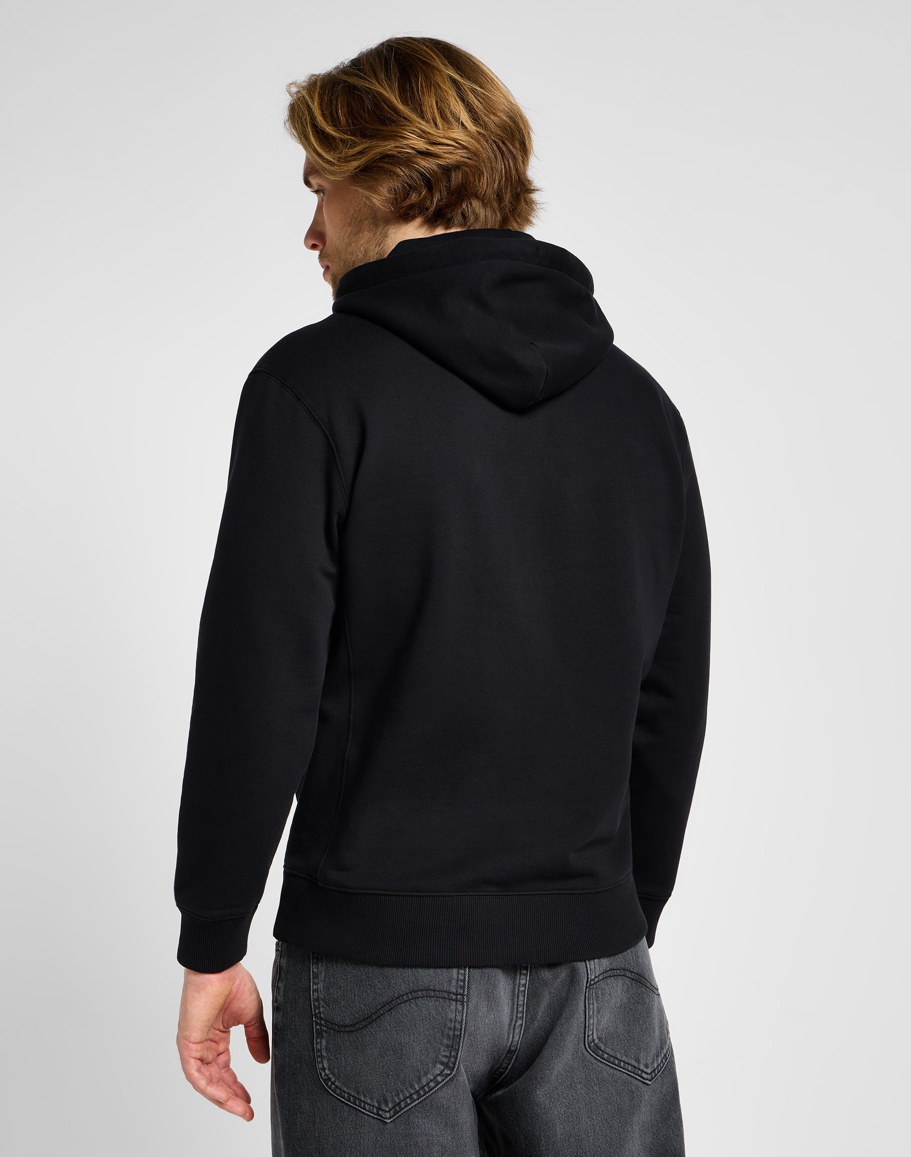 Plain Hoodie in Unionall Black Hoodie Lee   