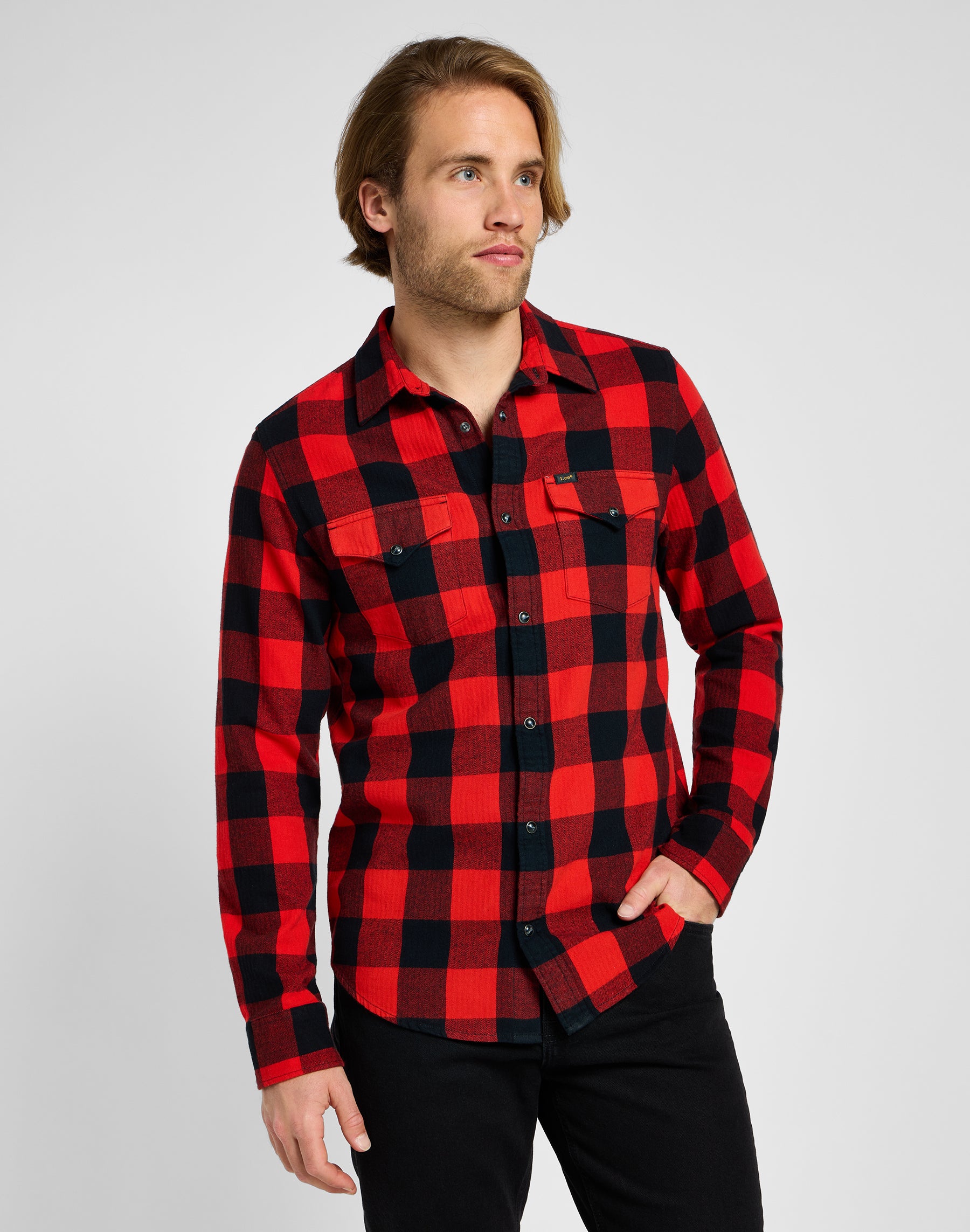 Clean Western Shirt in True Red Shirts Lee   