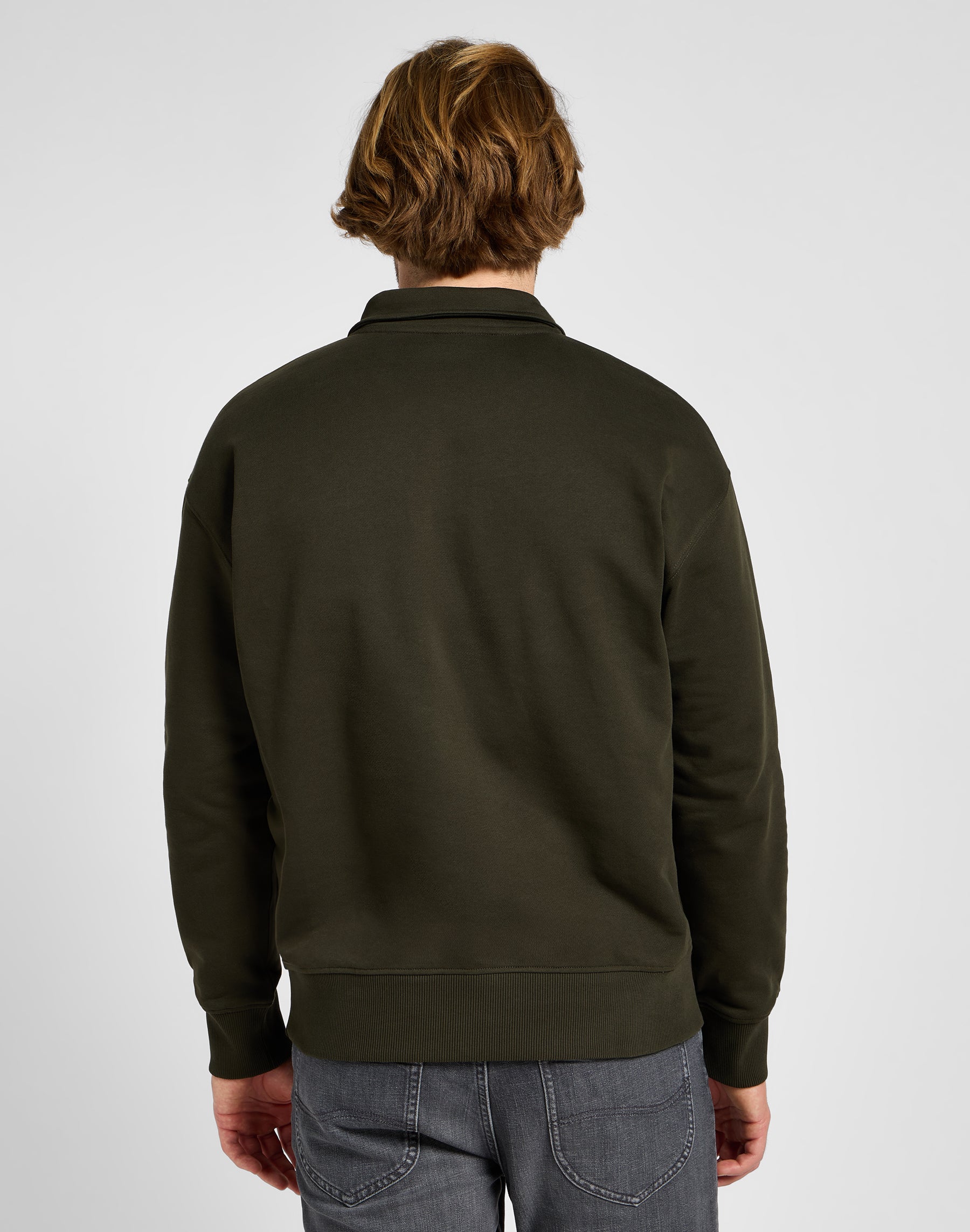 Half Zip Sweater in Olive Night Sweatshirts Lee   