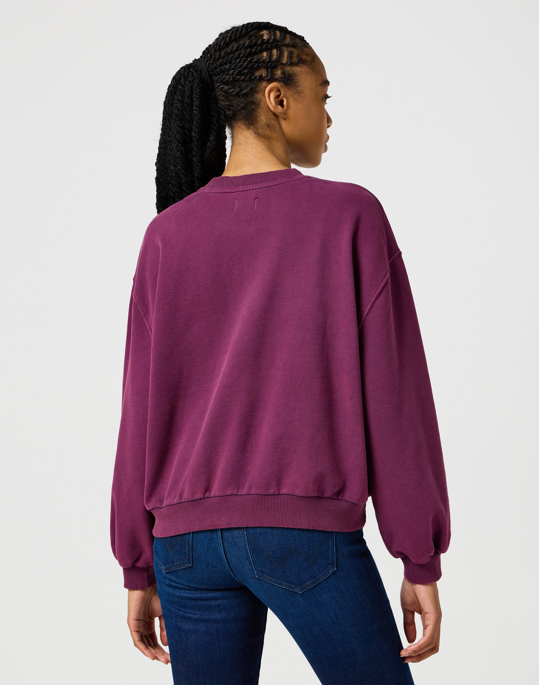 Oversized Sweat in Italian Plum Sweatshirts Wrangler   