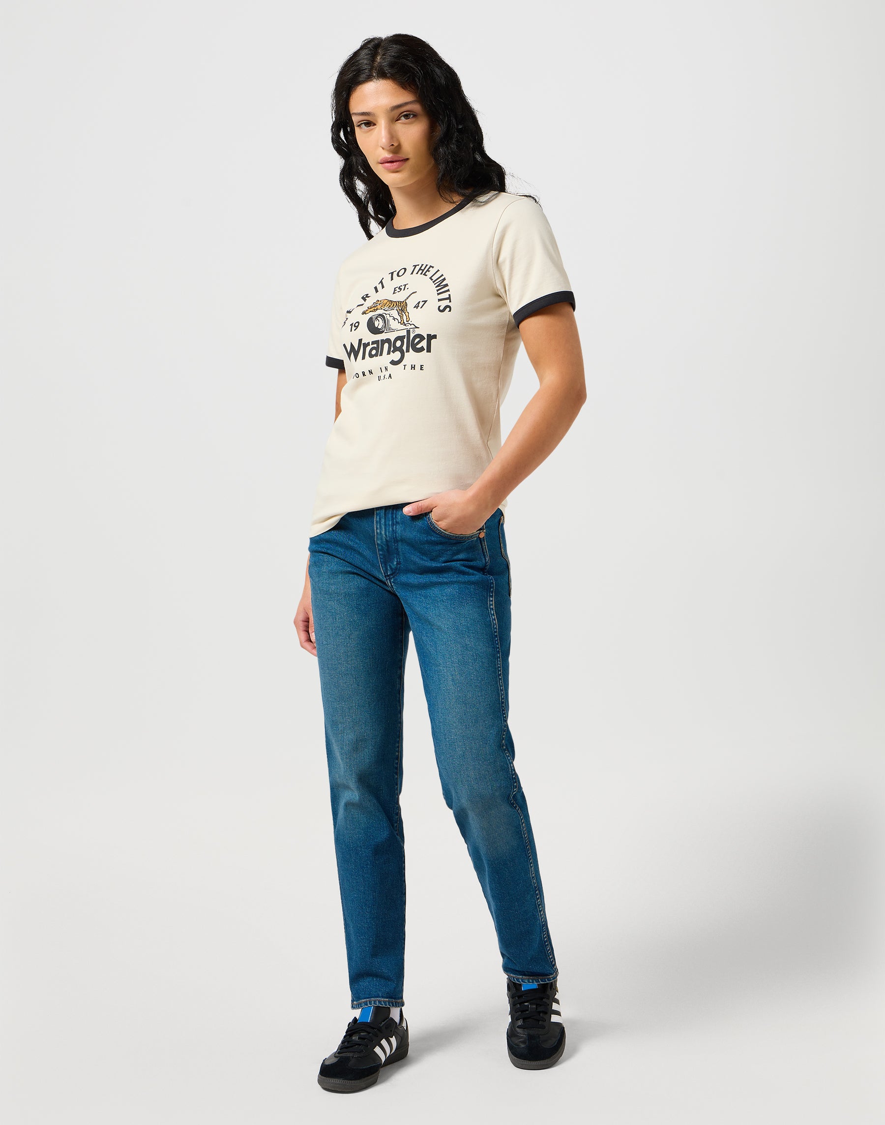 Ringer Tee in Vintage White T-Shirts Wrangler   