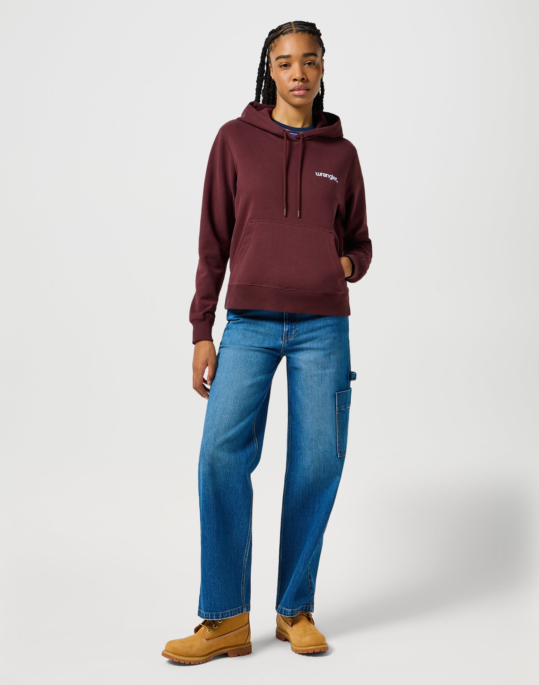 Regular Hoodie in Dahlia Hoodie Wrangler   