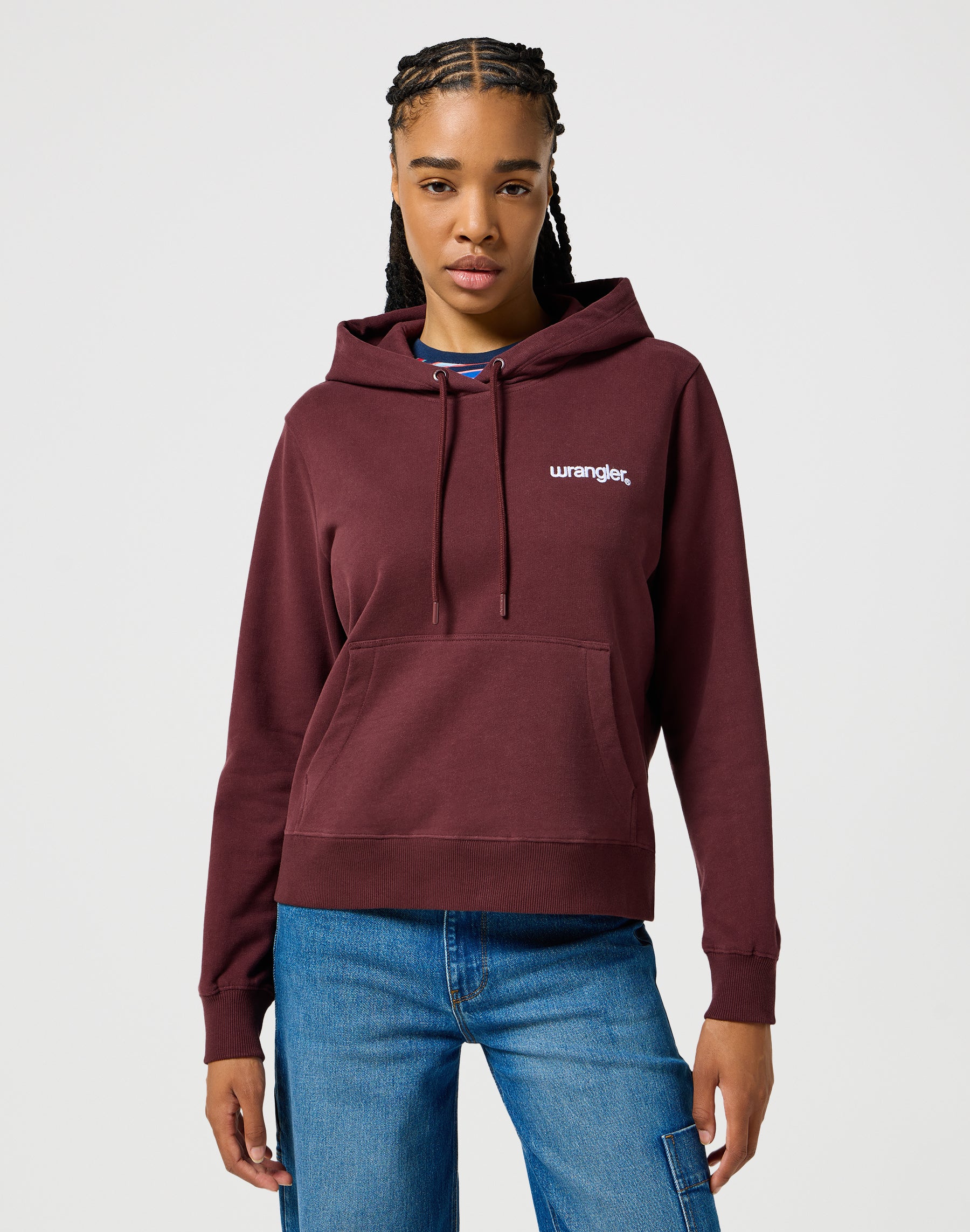 Regular Hoodie in Dahlia Hoodie Wrangler   