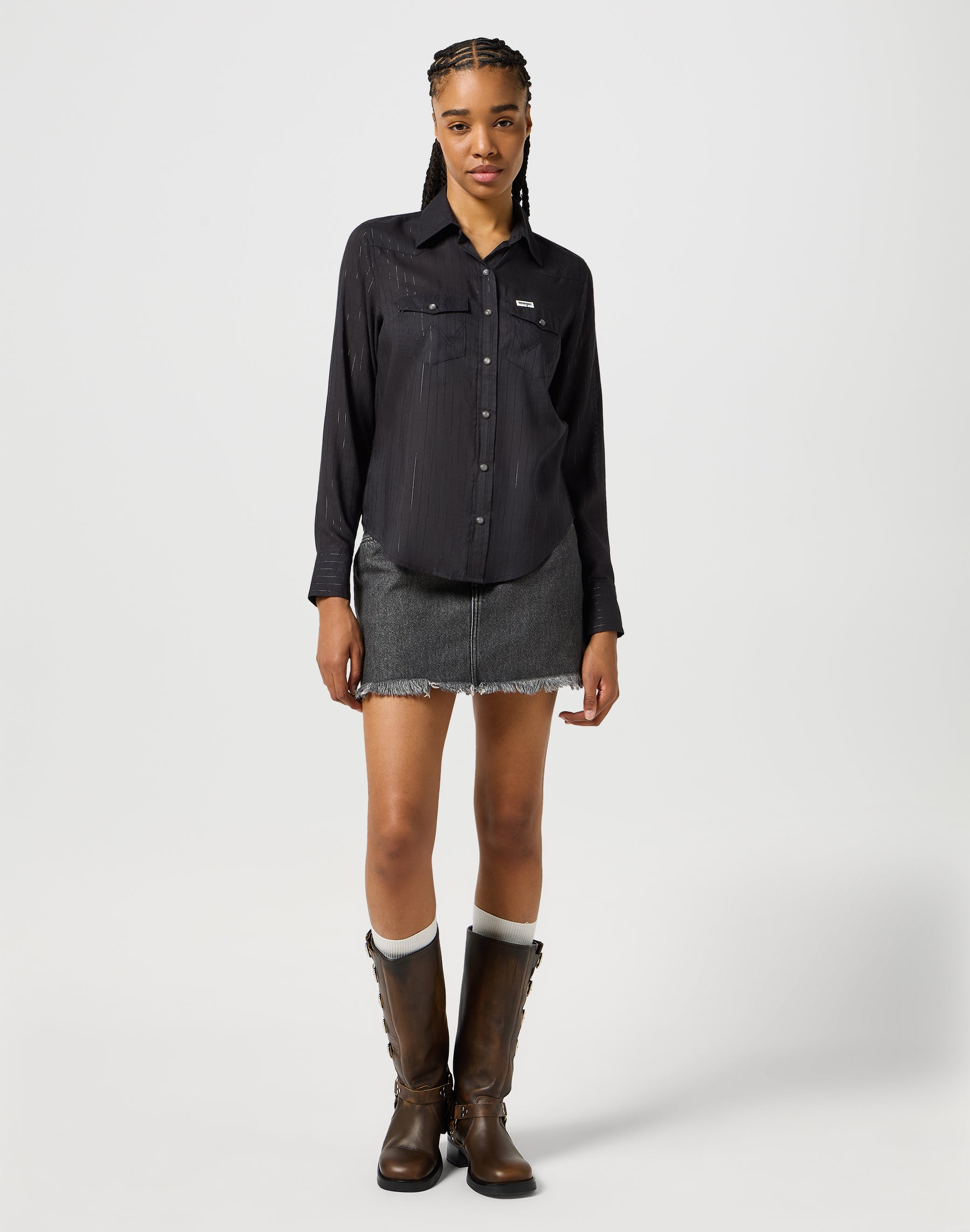 Slim Western Shirt in Black Shirts Wrangler   