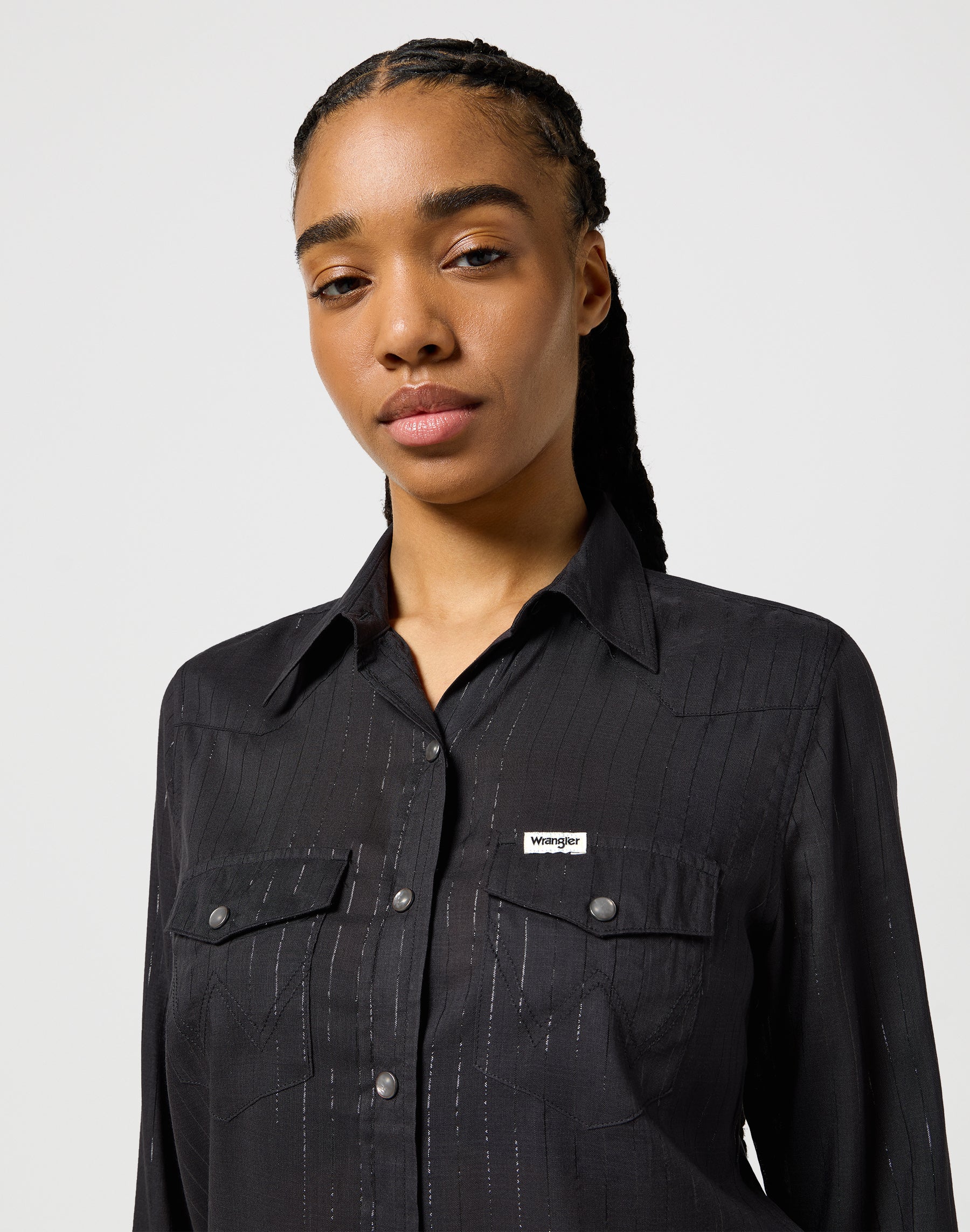 Slim Western Shirt in Black Shirts Wrangler   