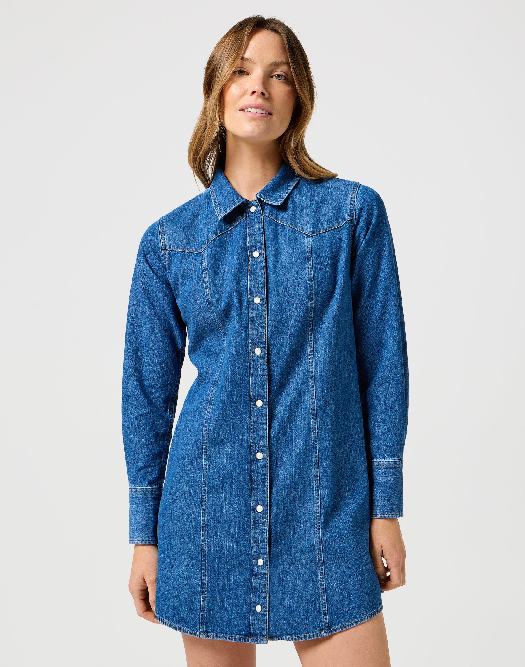 Reg Denim Dress in Petrified Dresses Wrangler   