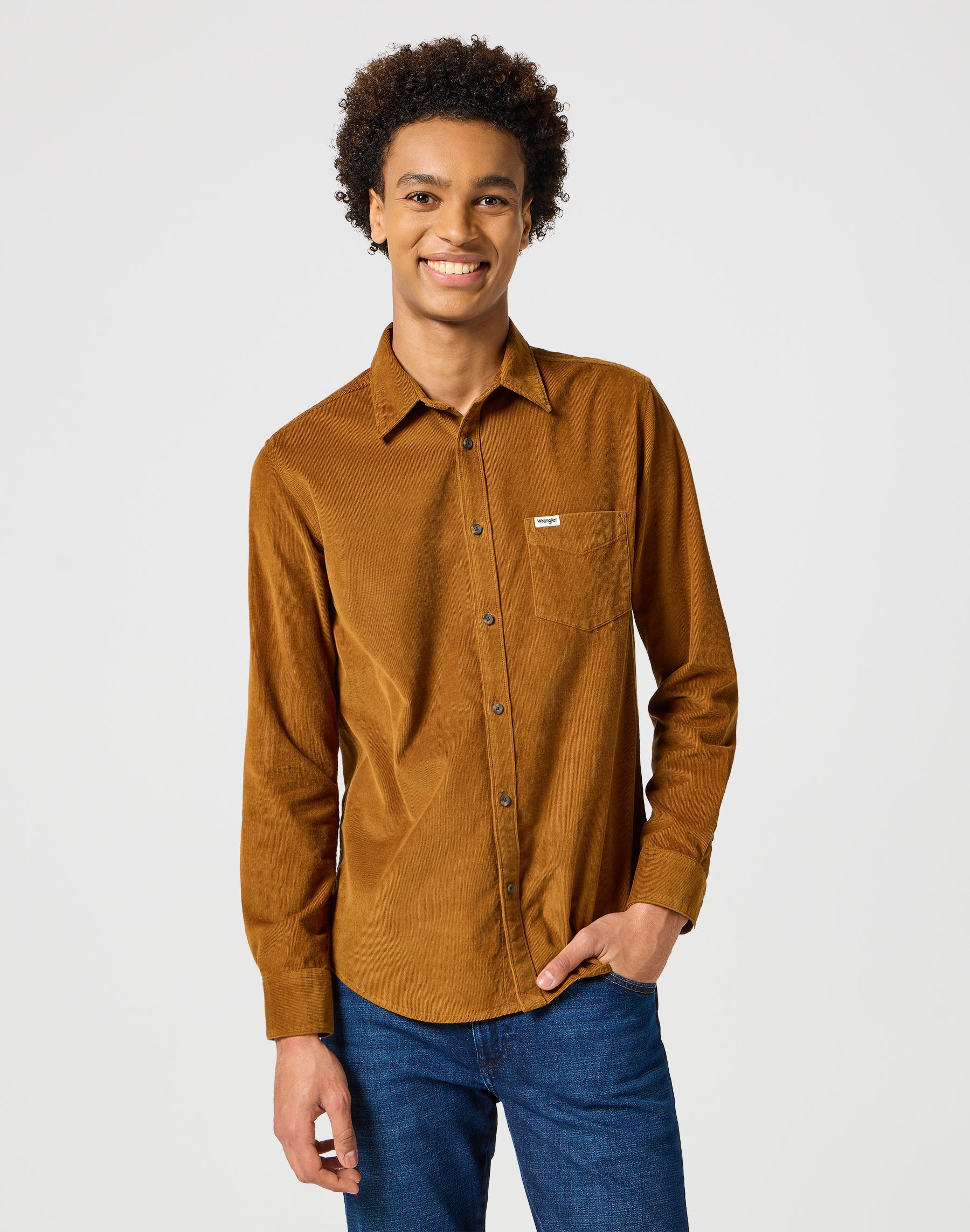 One Pocket Corduroy Shirt in Monks Robe Shirts Wrangler   