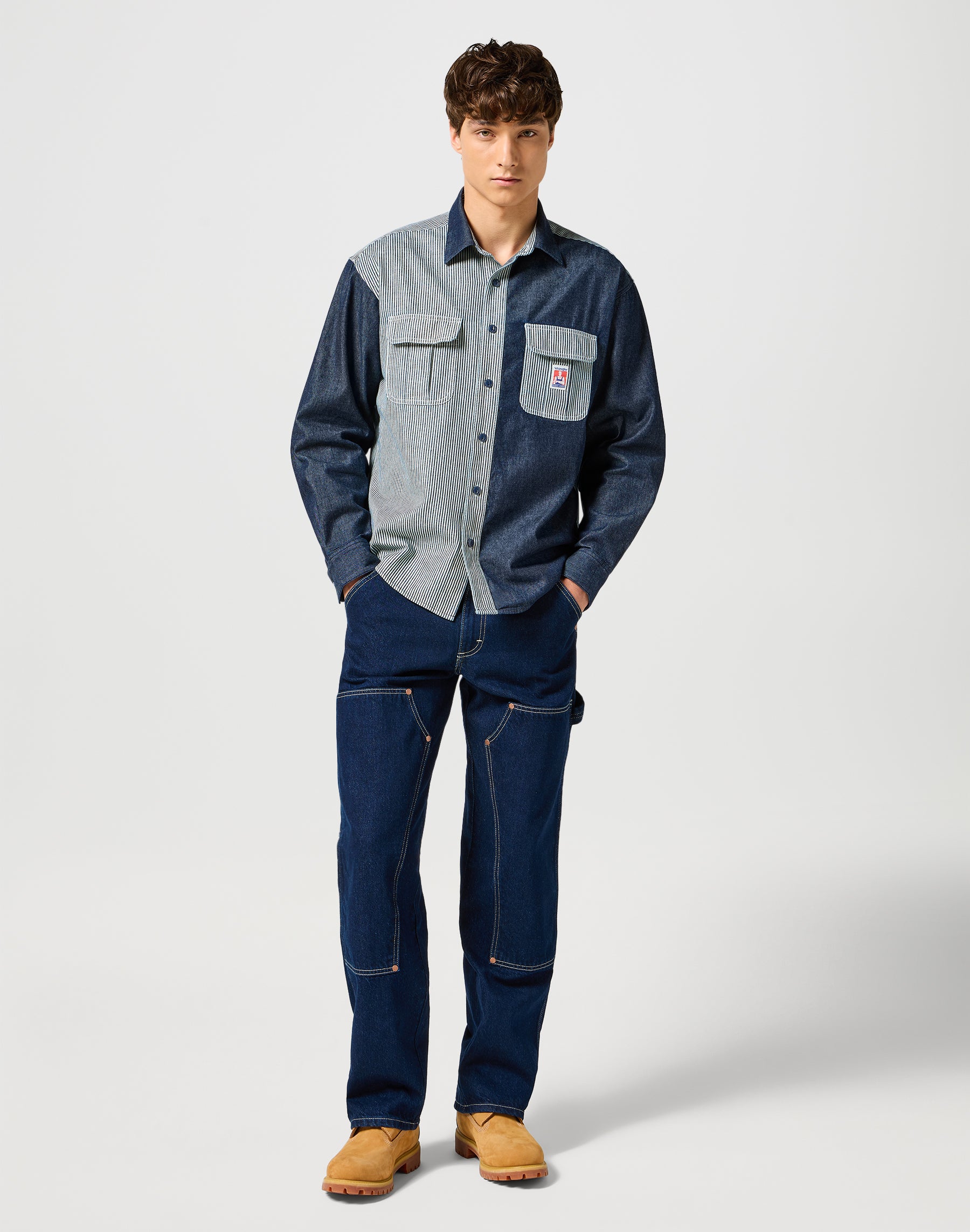 Casey Colorblock Shirt in Mixed Denim Shirts Wrangler   