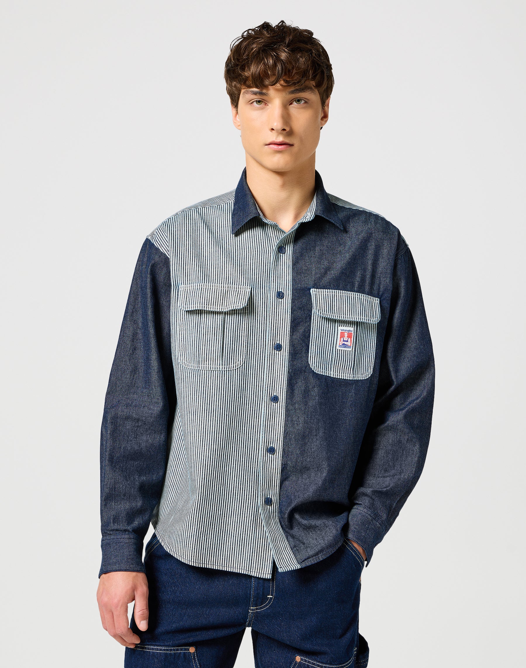 Casey Colorblock Shirt in Mixed Denim Shirts Wrangler   