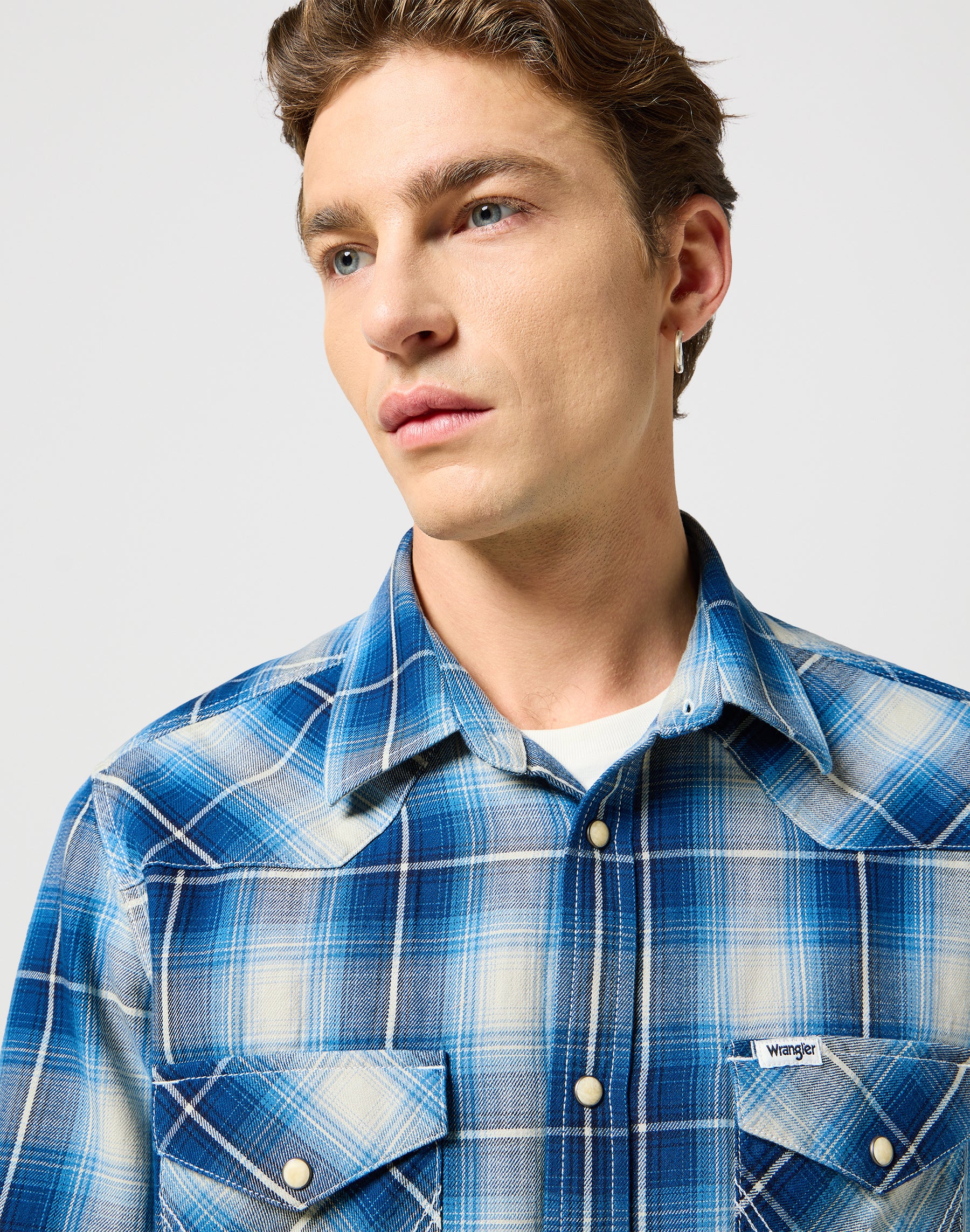 Western Shirt in Buffalo Indigo Shirts Wrangler   