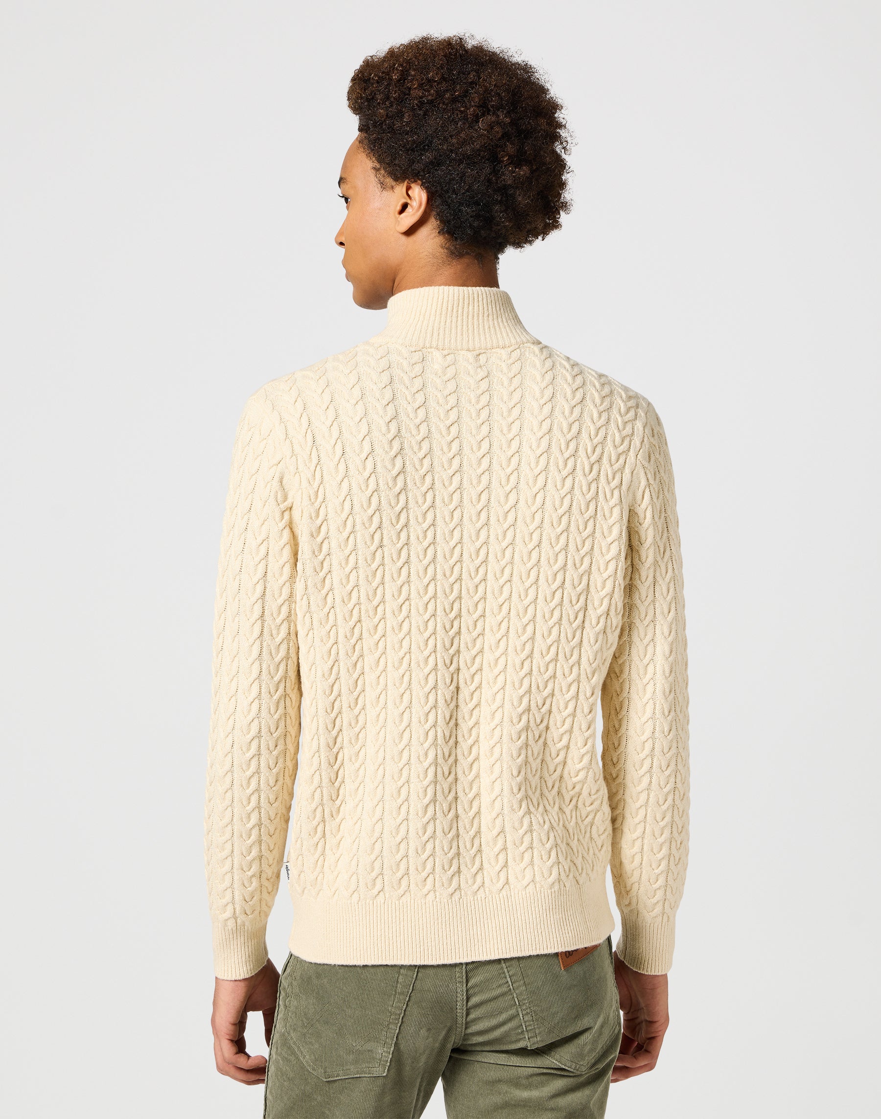 Half Zip Knit in Ecru Sweater Wrangler   