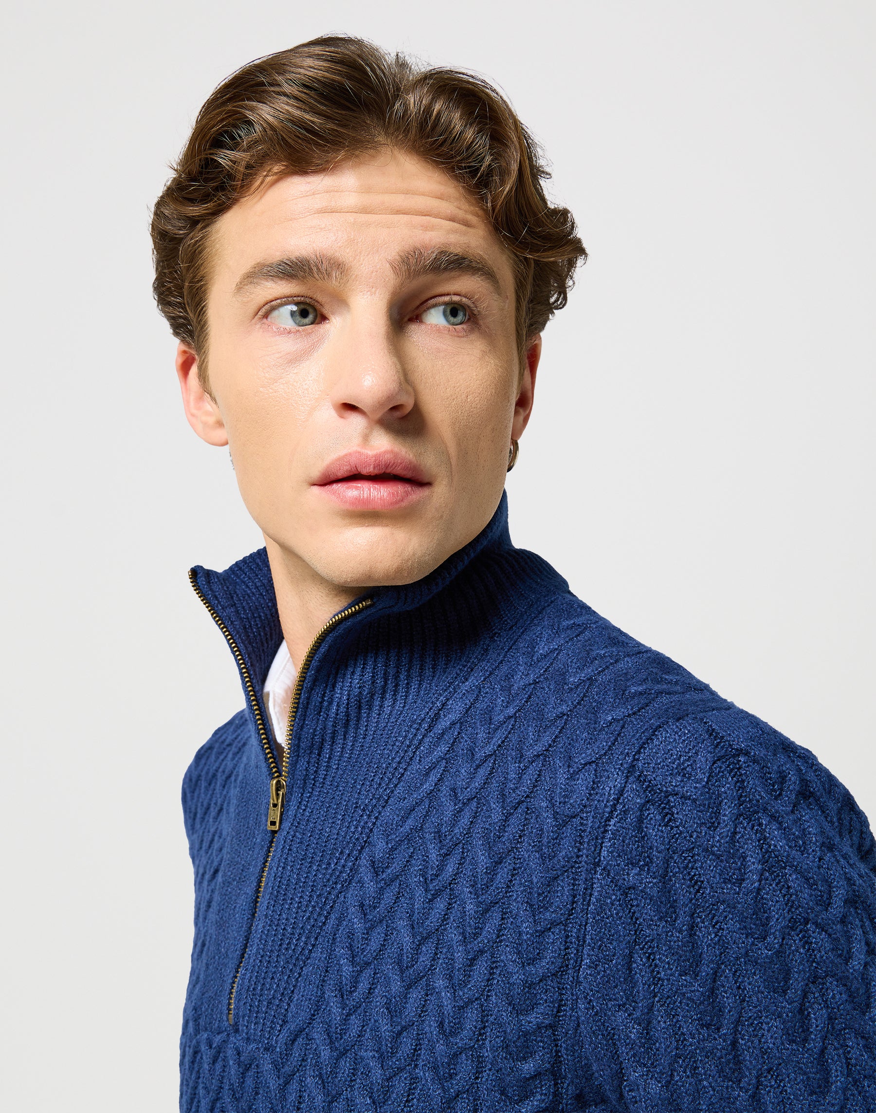 Half Zip Knit in Navy Sweater Wrangler   