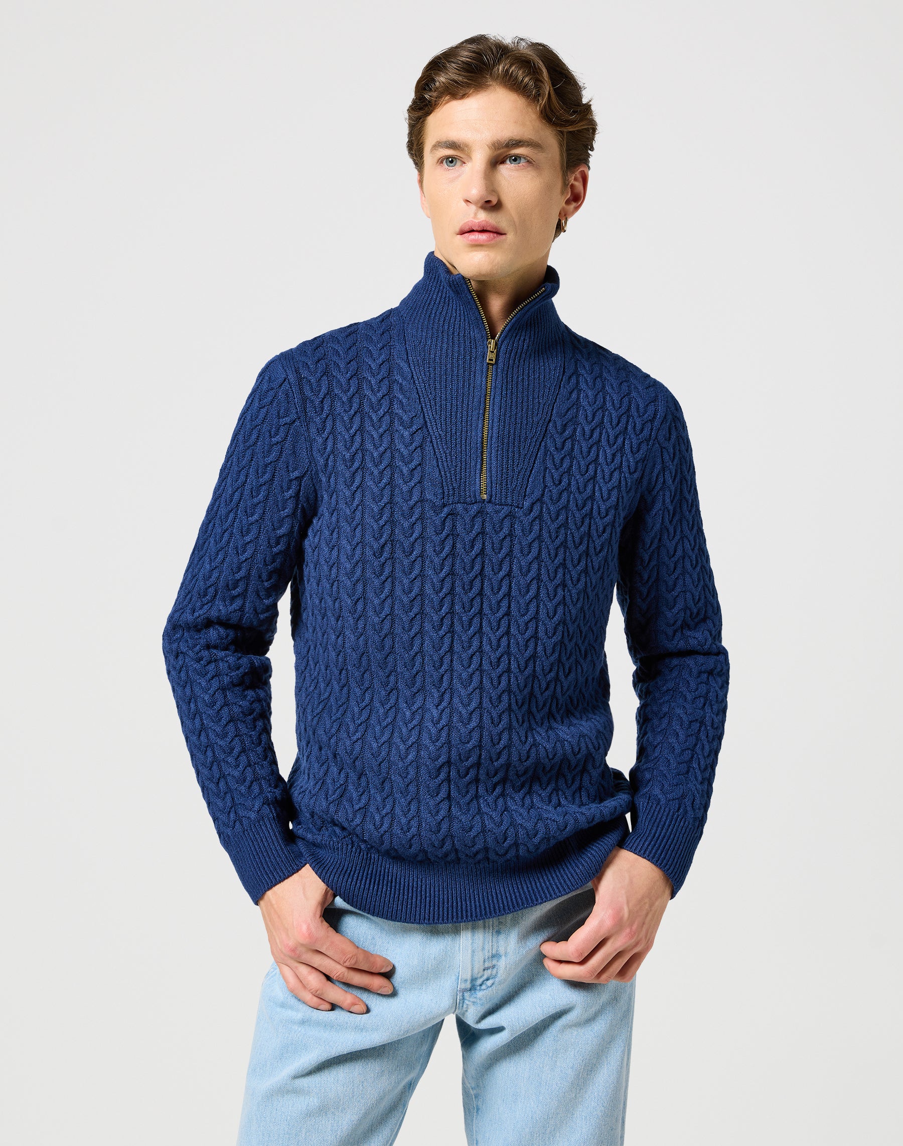 Half Zip Knit in Navy Sweater Wrangler   