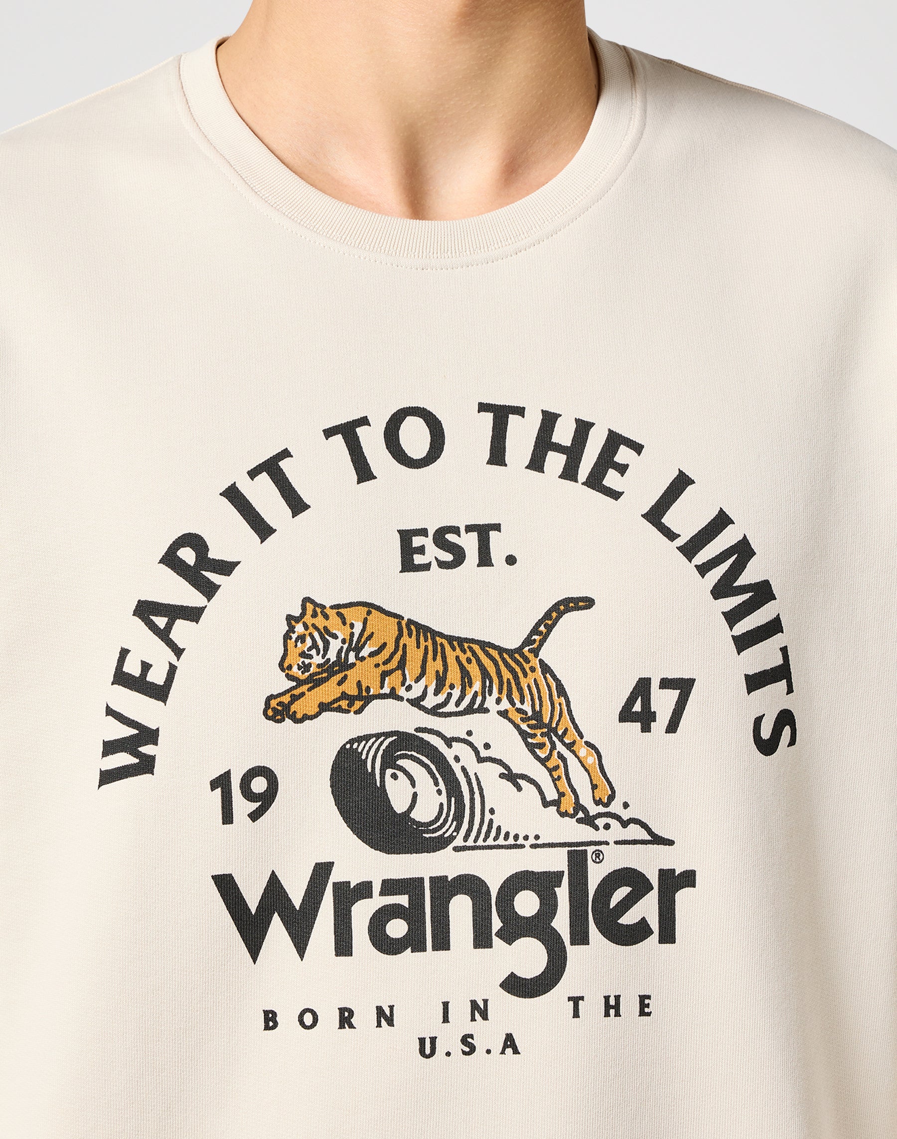 Crewneck Sweatshirt in Vintage White Sweatshirts Wrangler   