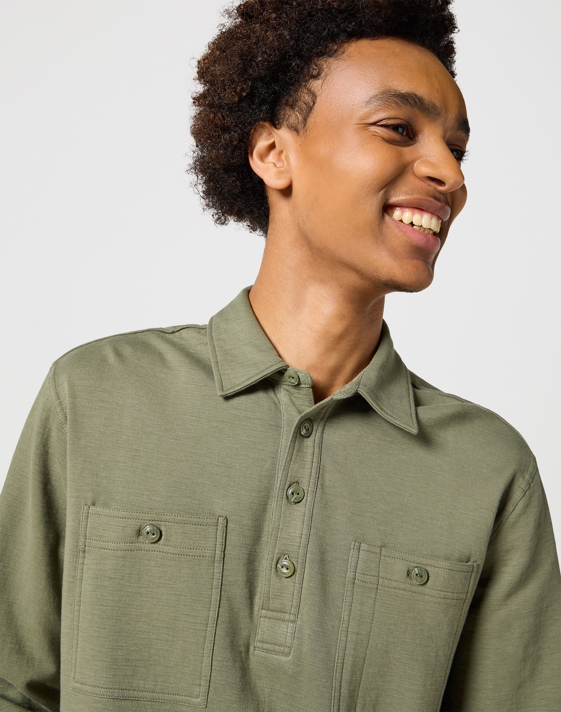 Longsleeves Utility Polo in Dusty Olive Polos Wrangler   