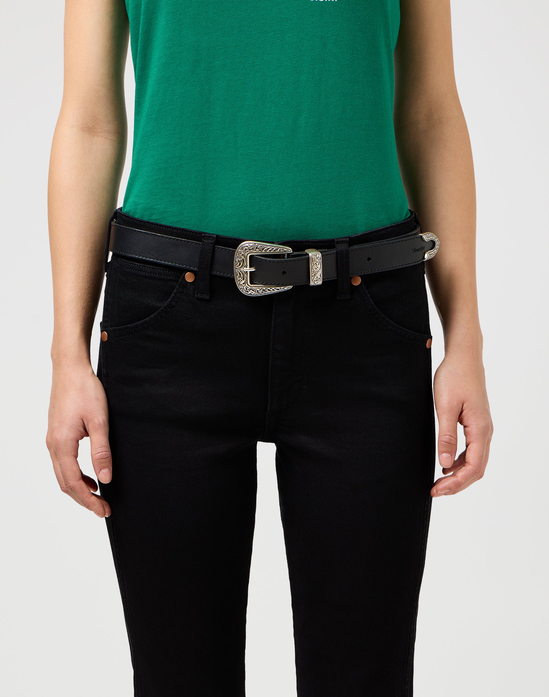 Western Belt in Black Wrangler belt   