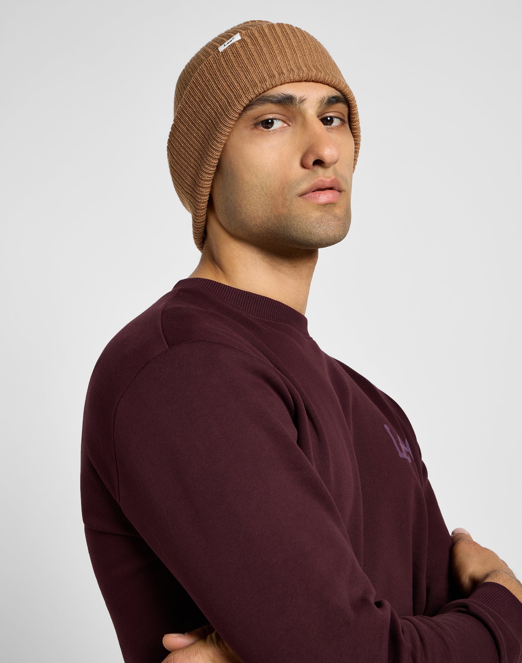 Ribbed beanie in Clove caps Lee   