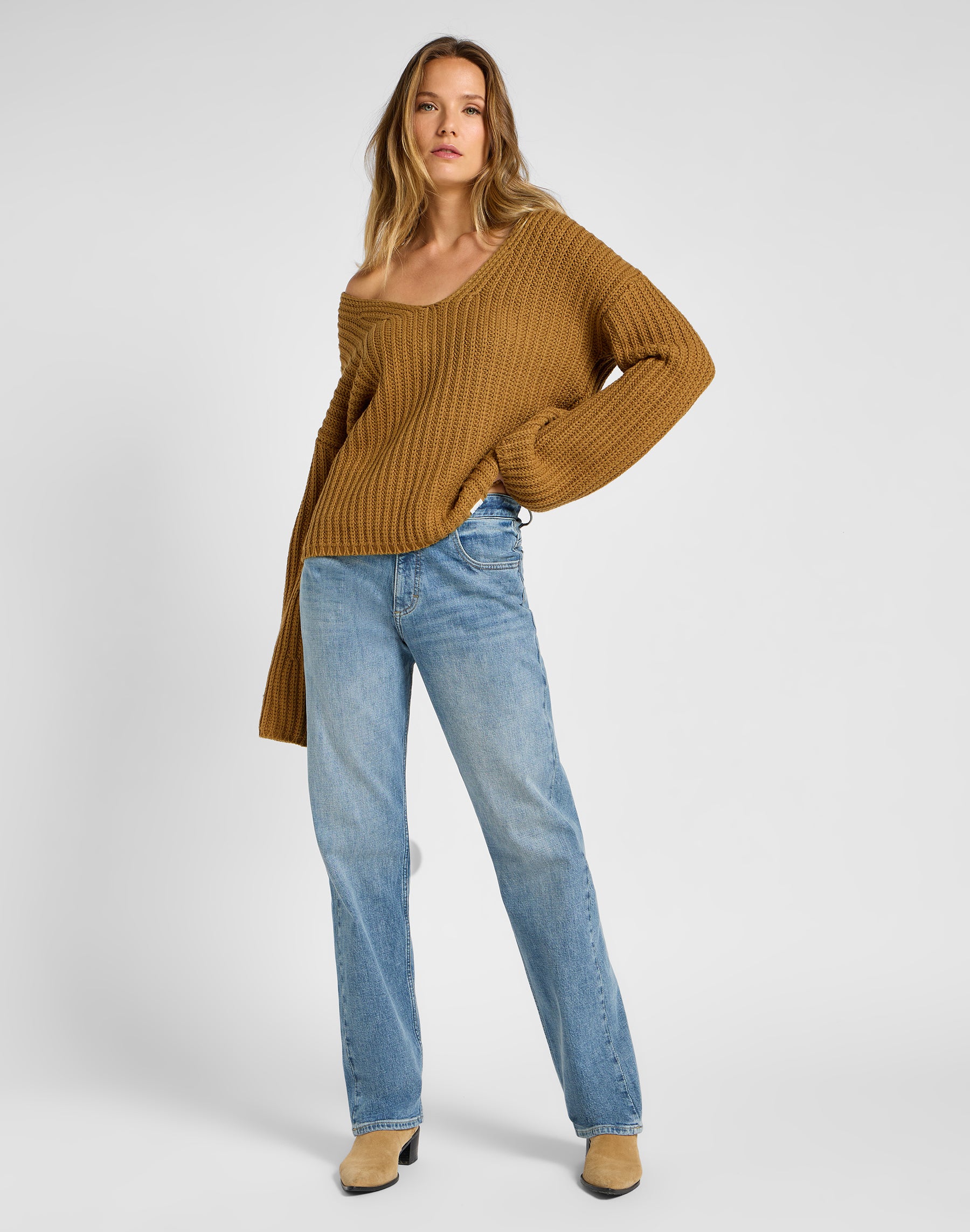 Kimono Sleeve Knit in Glazed Ginger Sweater Lee   