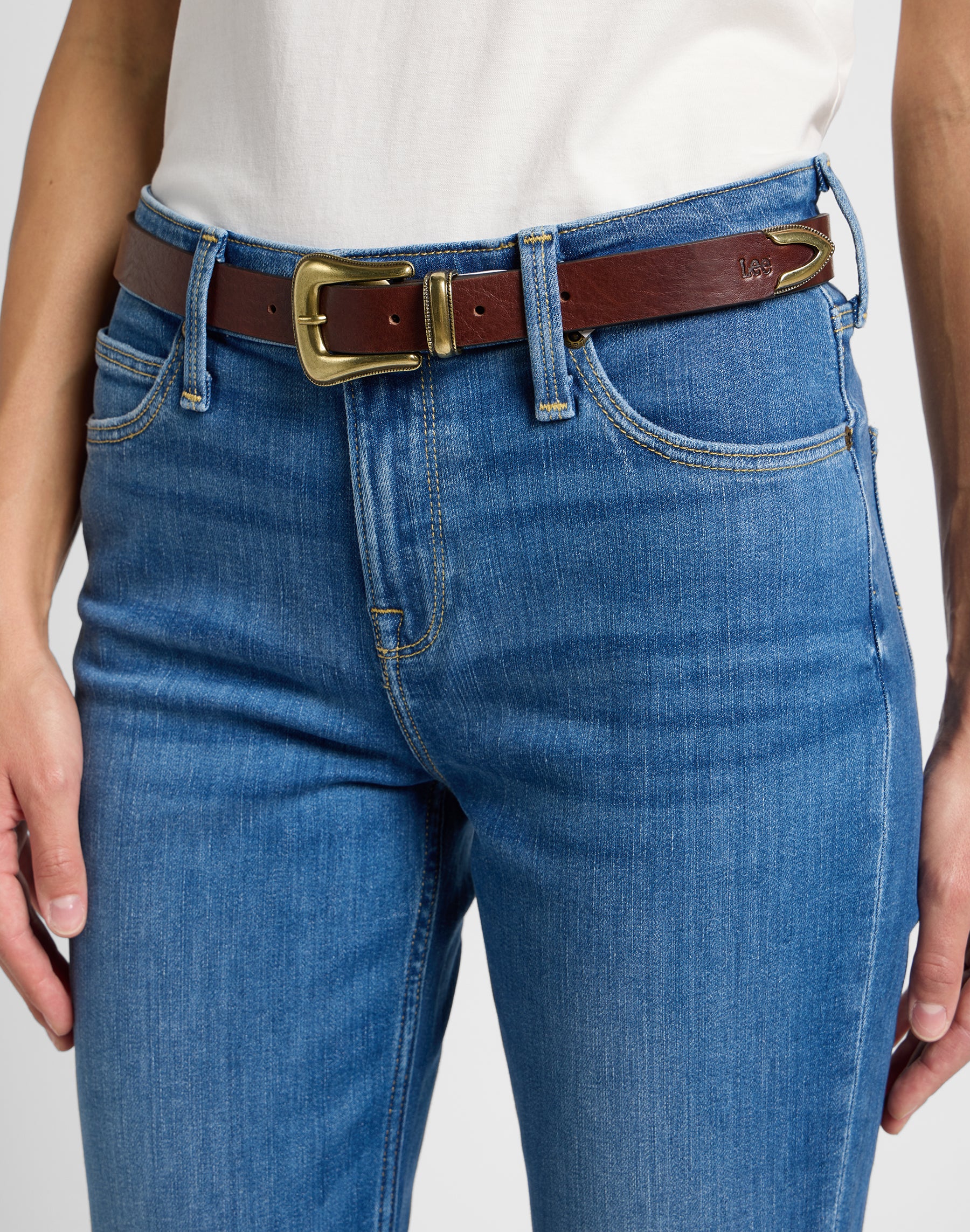 Buckle Belt in Dark Brown Belt Lee   