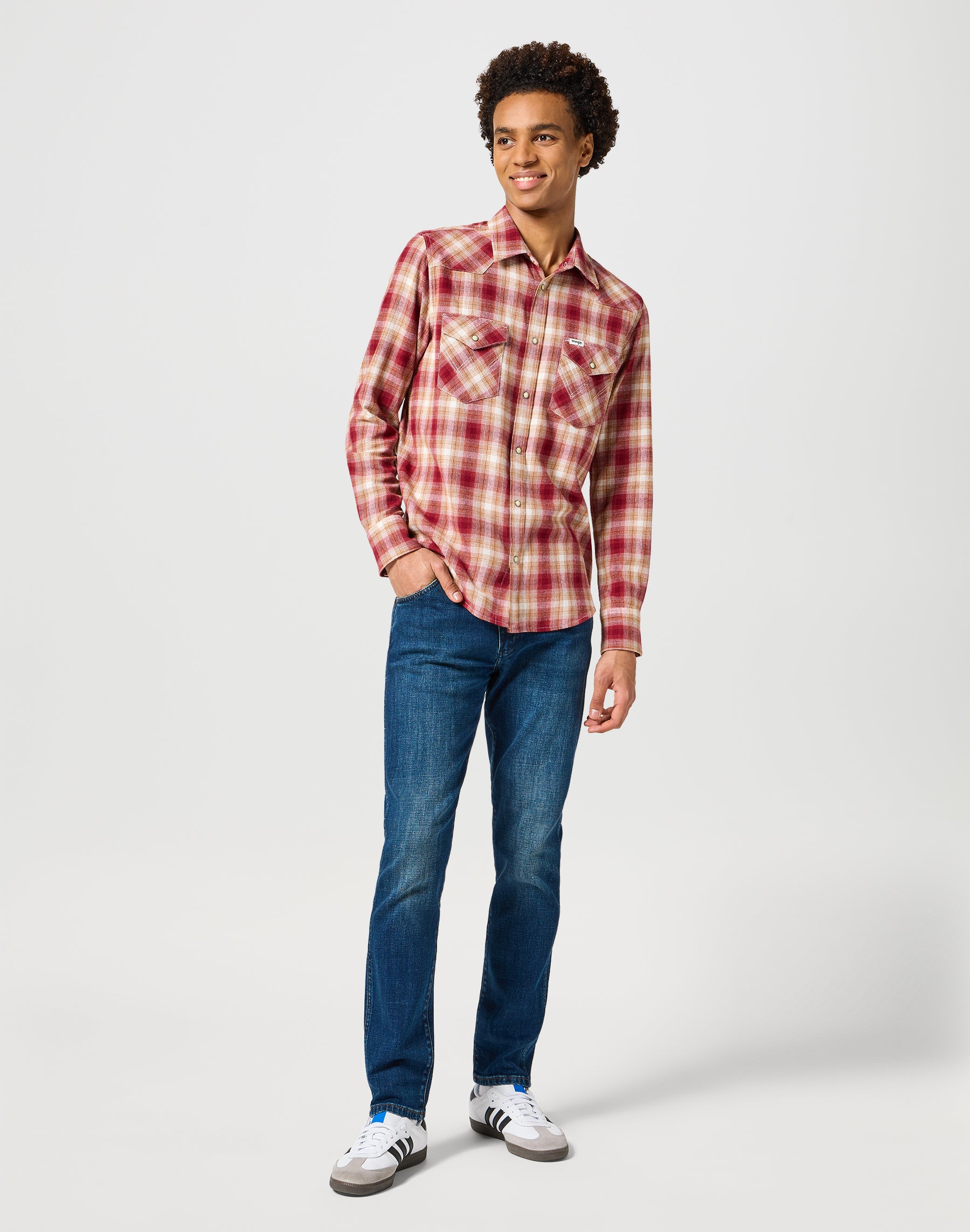 Western Shirt in Root Beer Shirts Wrangler   