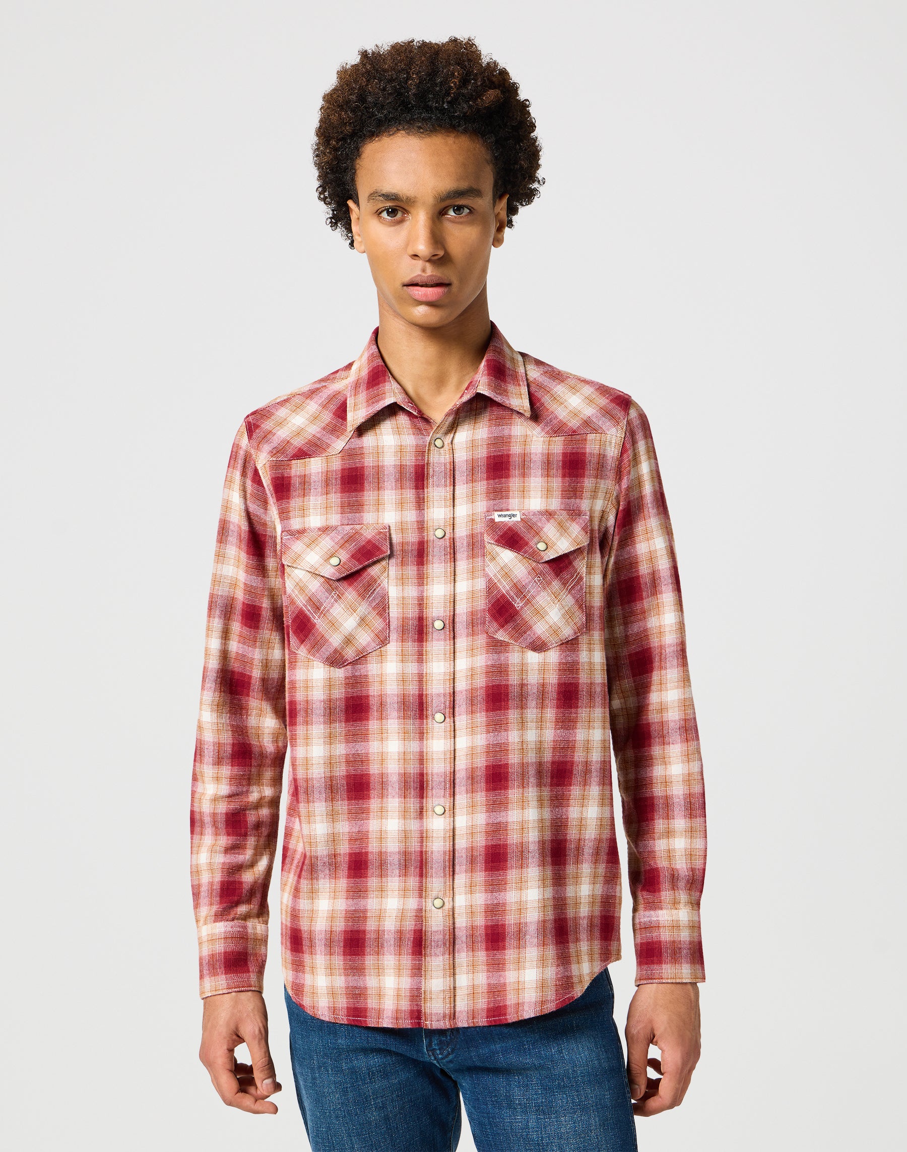 Western Shirt in Root Beer Shirts Wrangler   