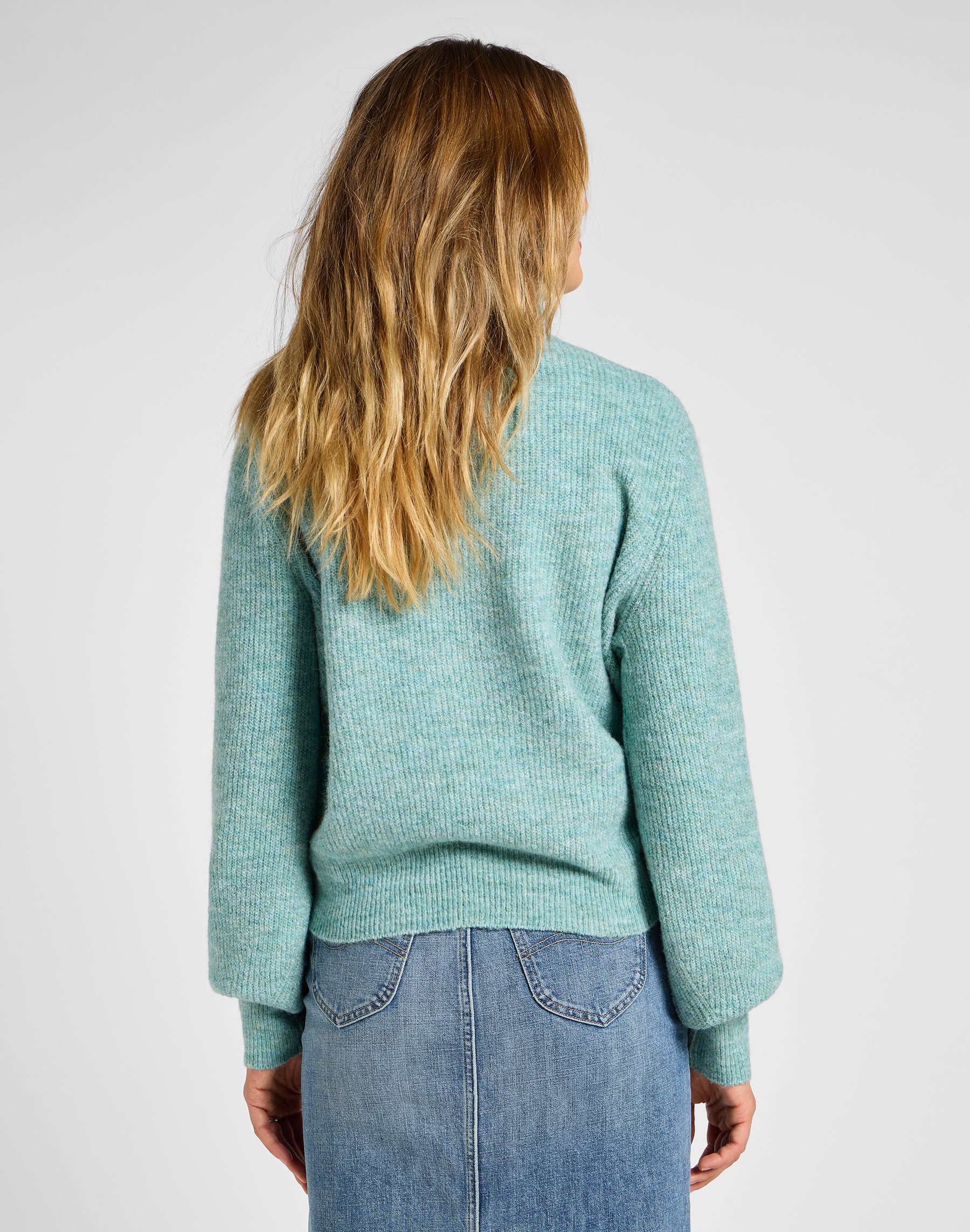 Roll Neck Knit in Pond Sweater Lee   